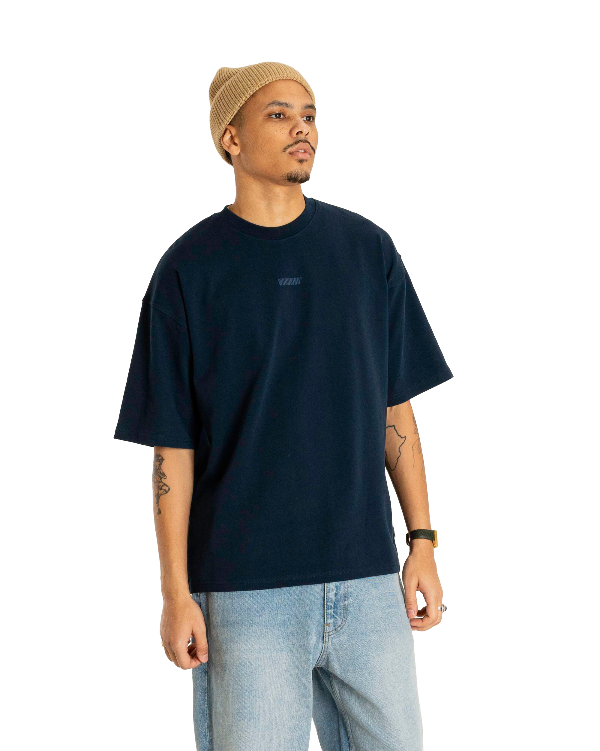 Woodbird WBBeam Base Tee T-Shirts Navy Blazer