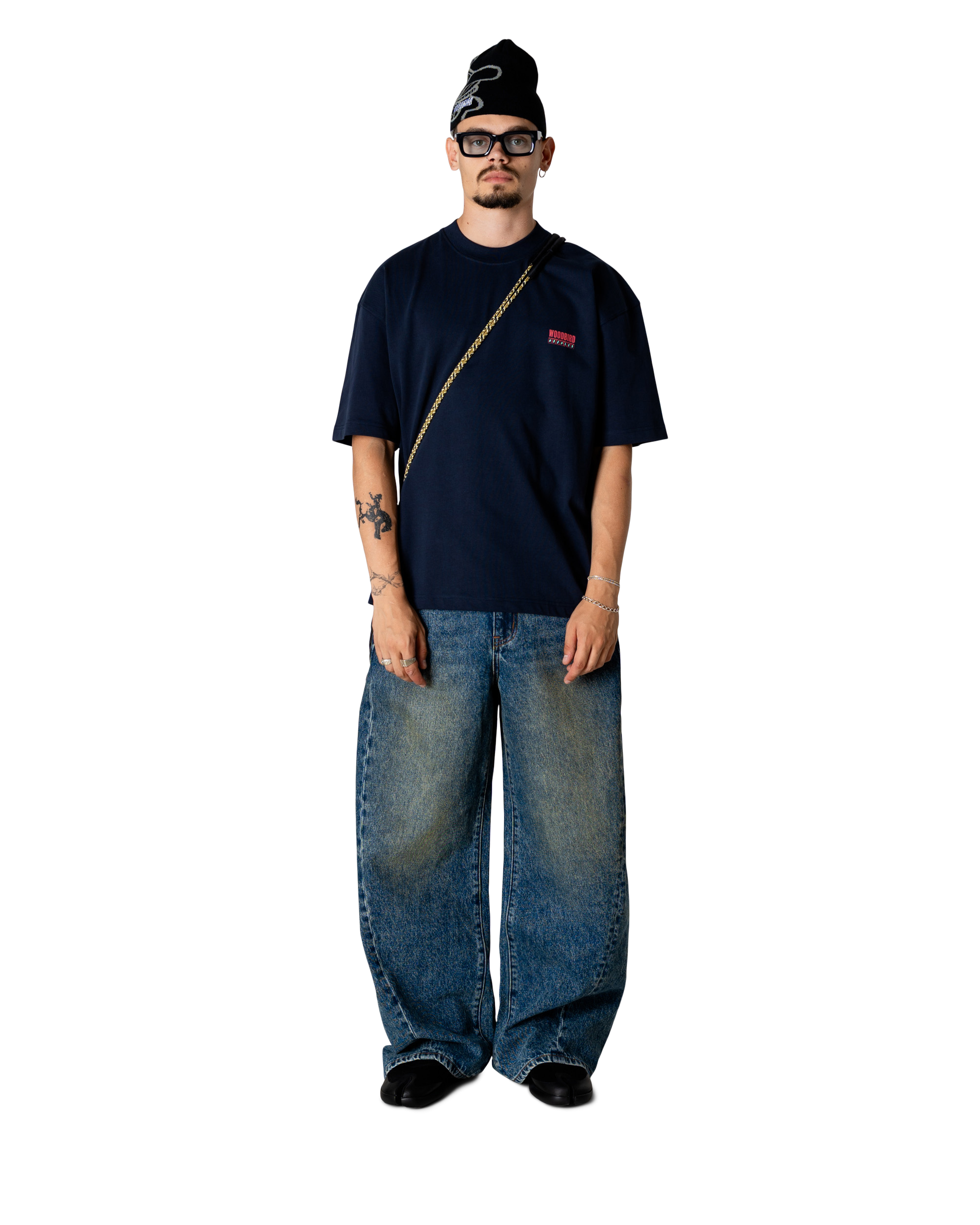 Woodbird WBBeam Cart Tee T-Shirts Dark Navy