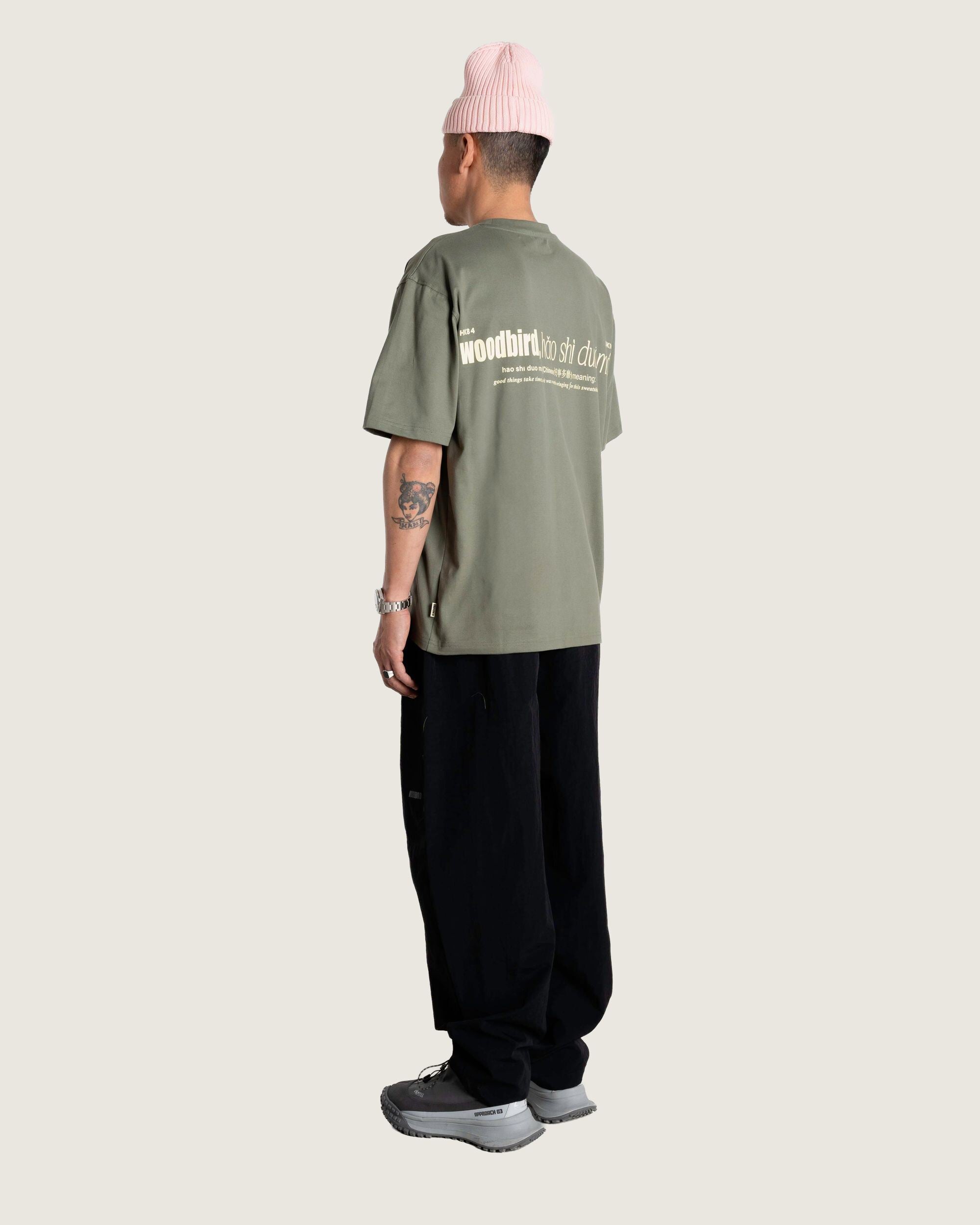 Woodbird WBBeam Hao Tee T-Shirts Grey-Green
