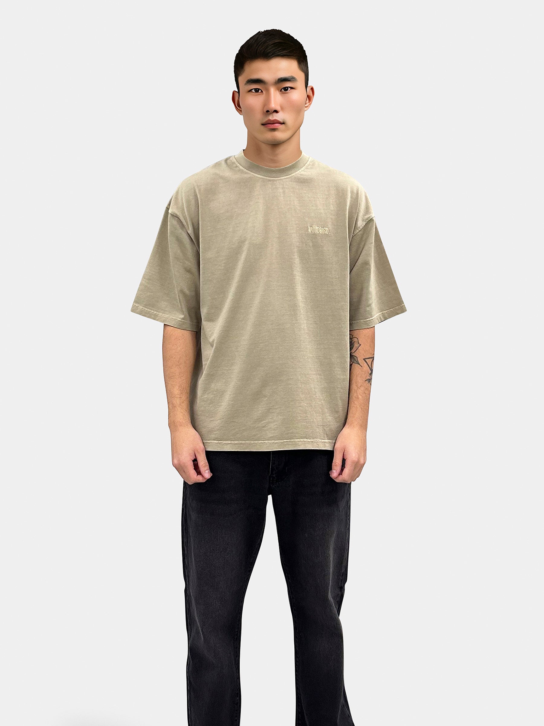 Woodbird WBBeam Home Tee T-Shirts Dark Beige