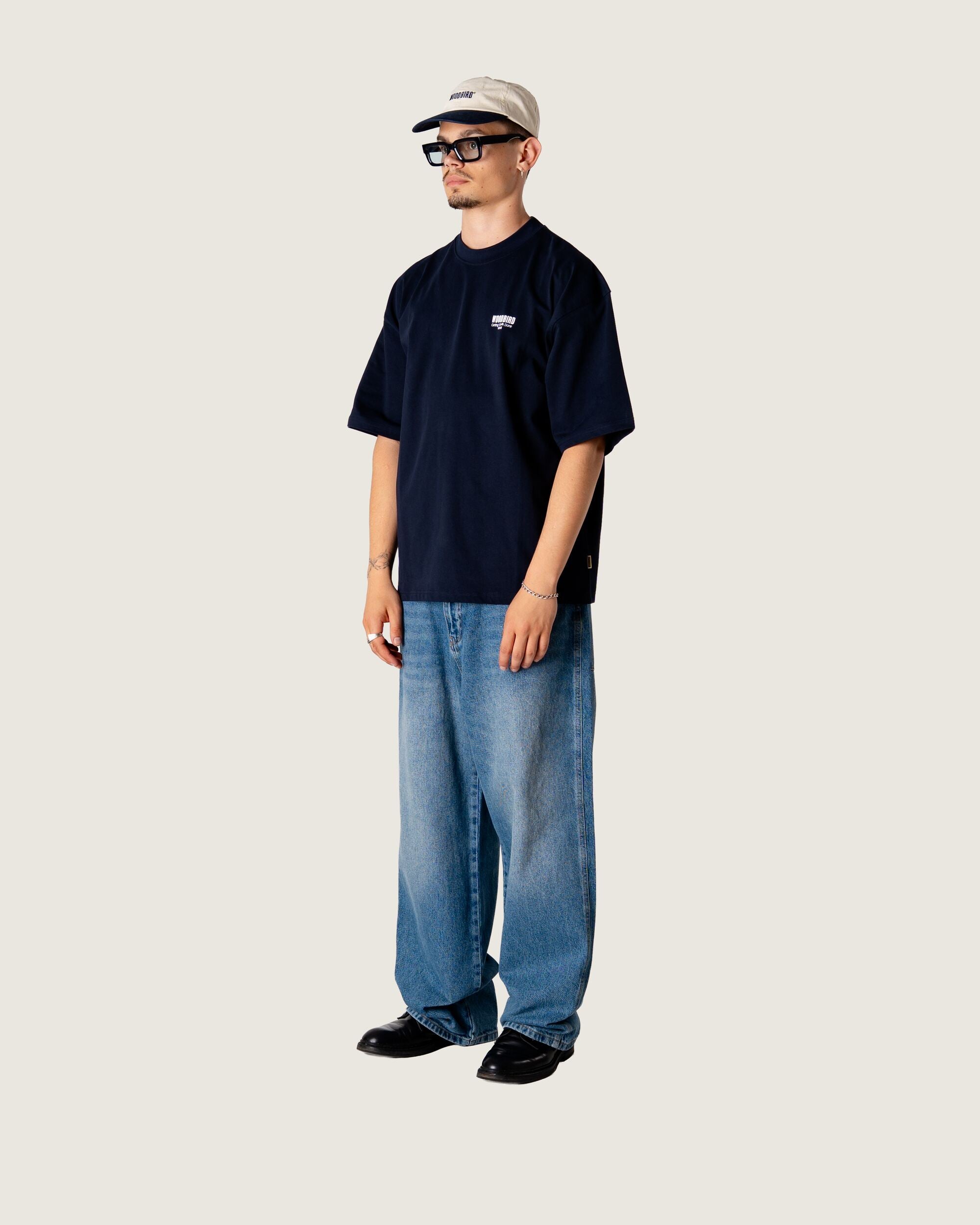 Woodbird WBBeam Pho Tee T-Shirts Dark Navy