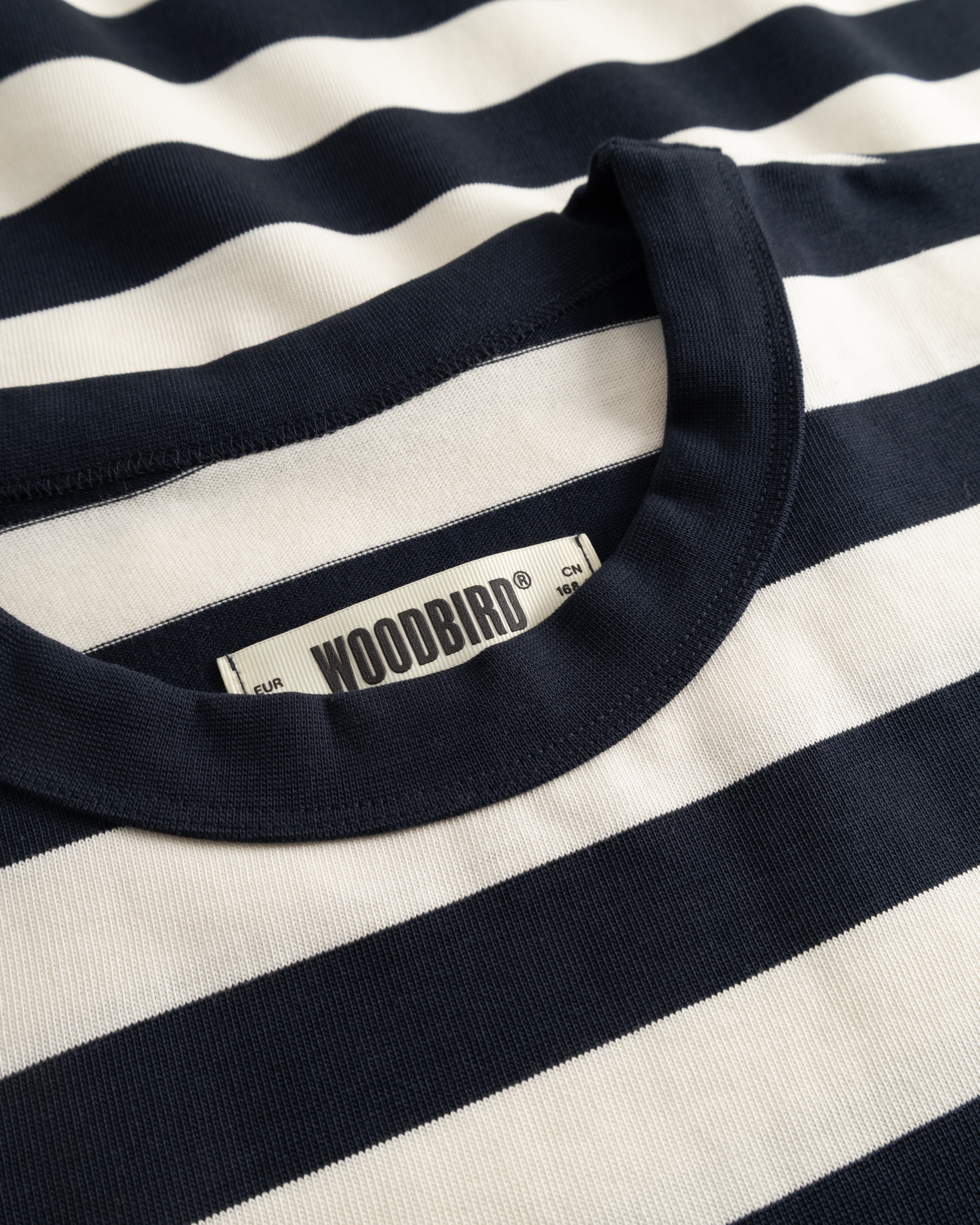 Woodbird WBBeam Stripe Tee T-Shirts Dark Navy