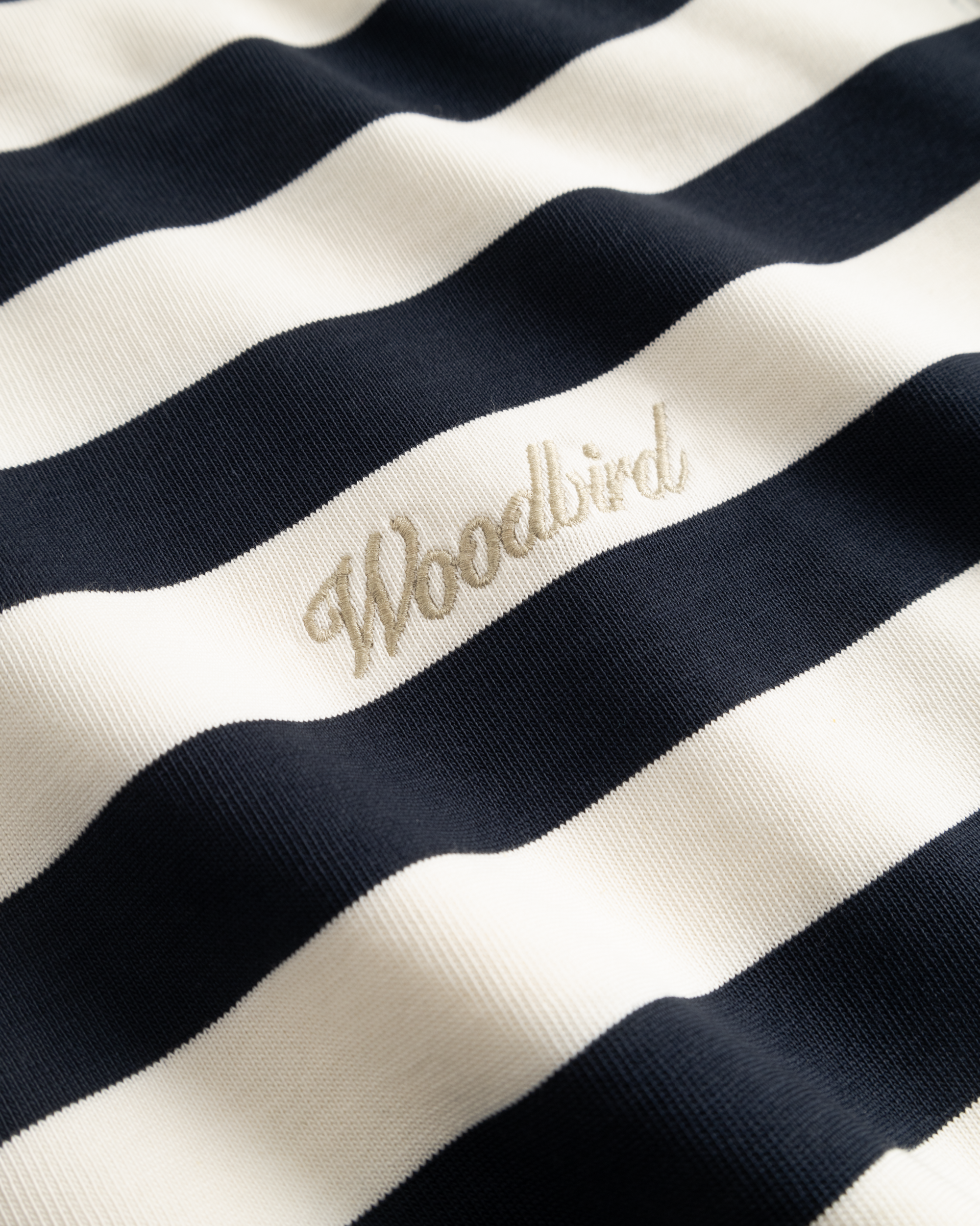 Woodbird WBBeam Stripe Tee T-Shirts Dark Navy