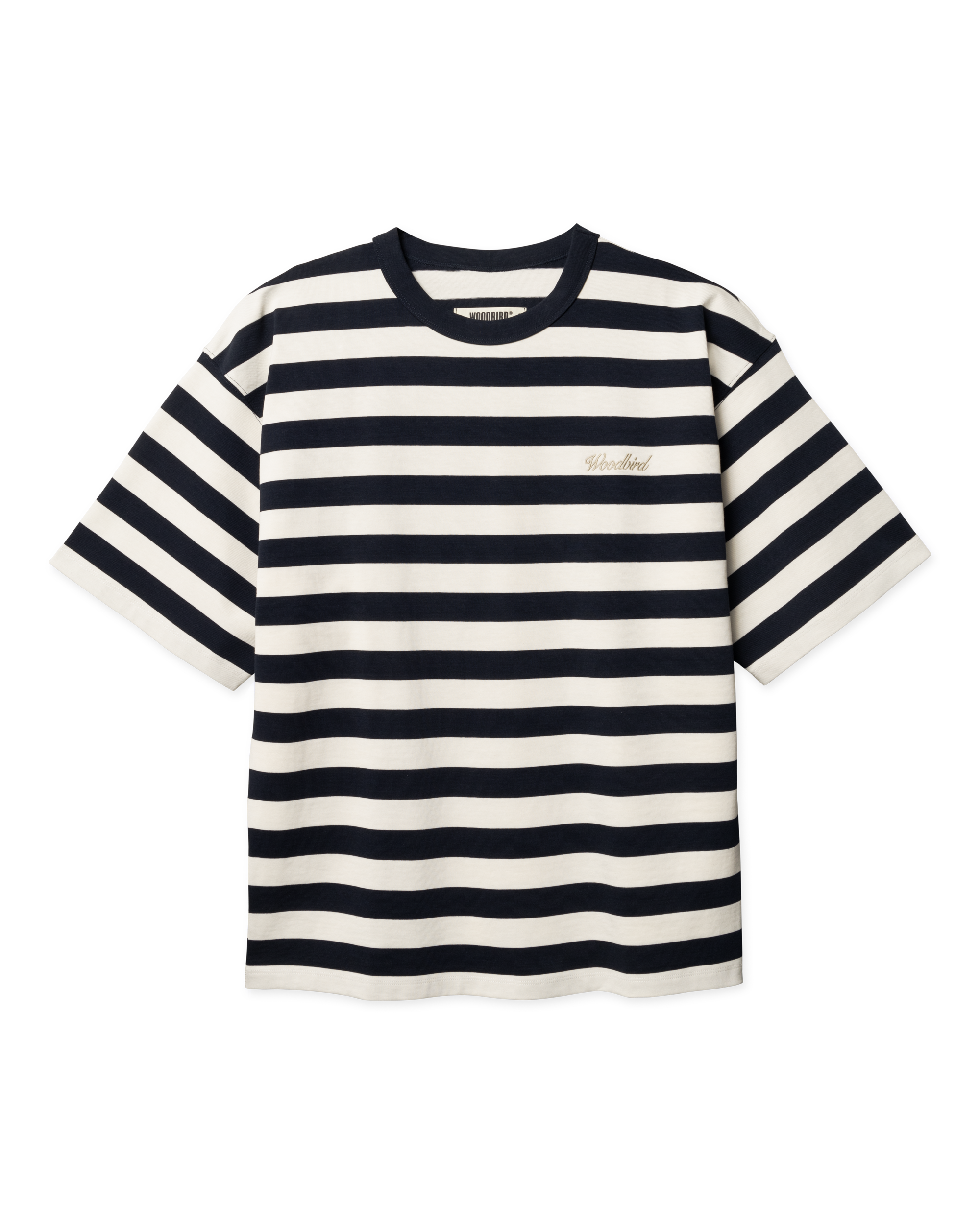 Woodbird WBBeam Stripe Tee T-Shirts Dark Navy