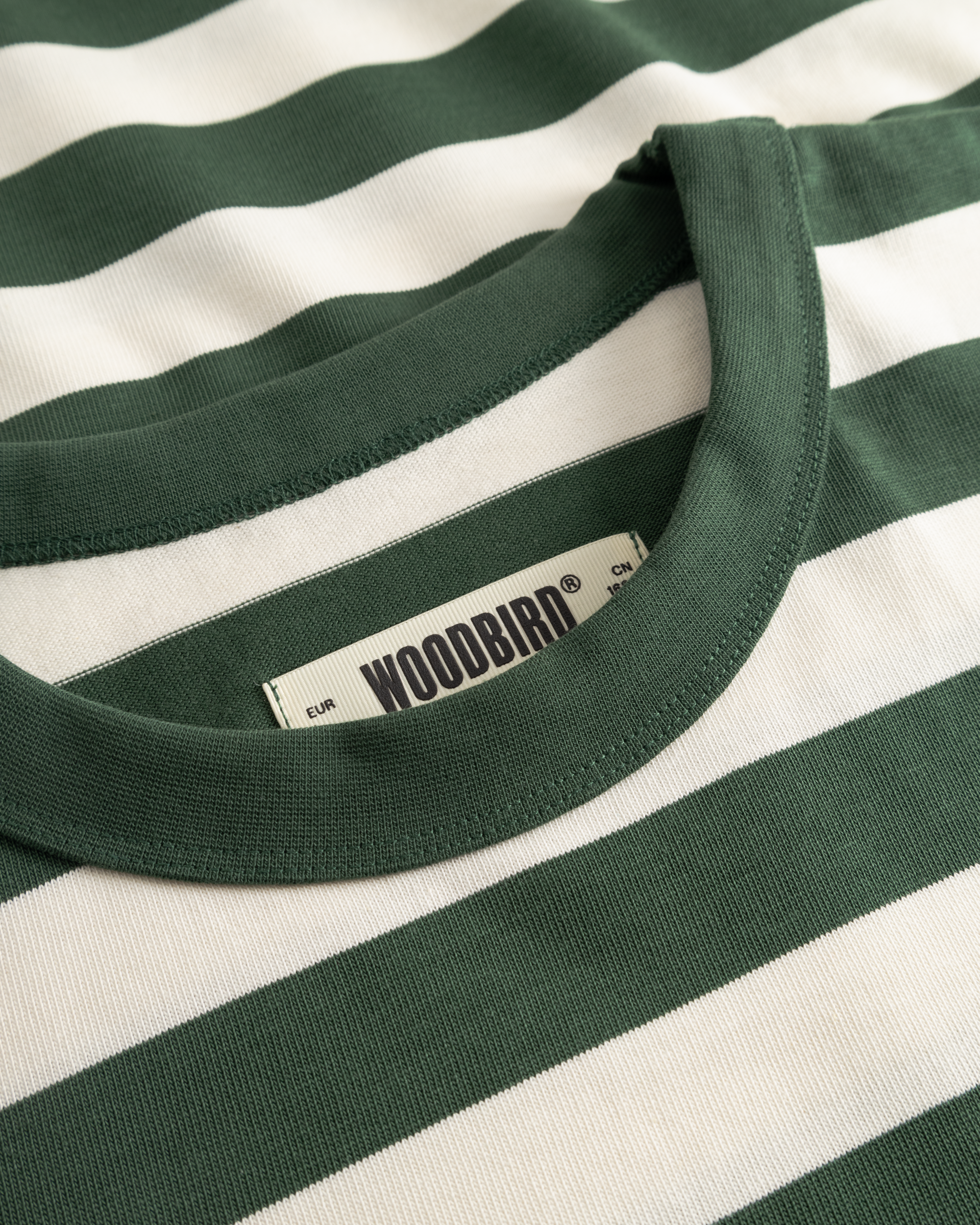 Woodbird WBBeam Stripe Tee T-Shirts Pine Green