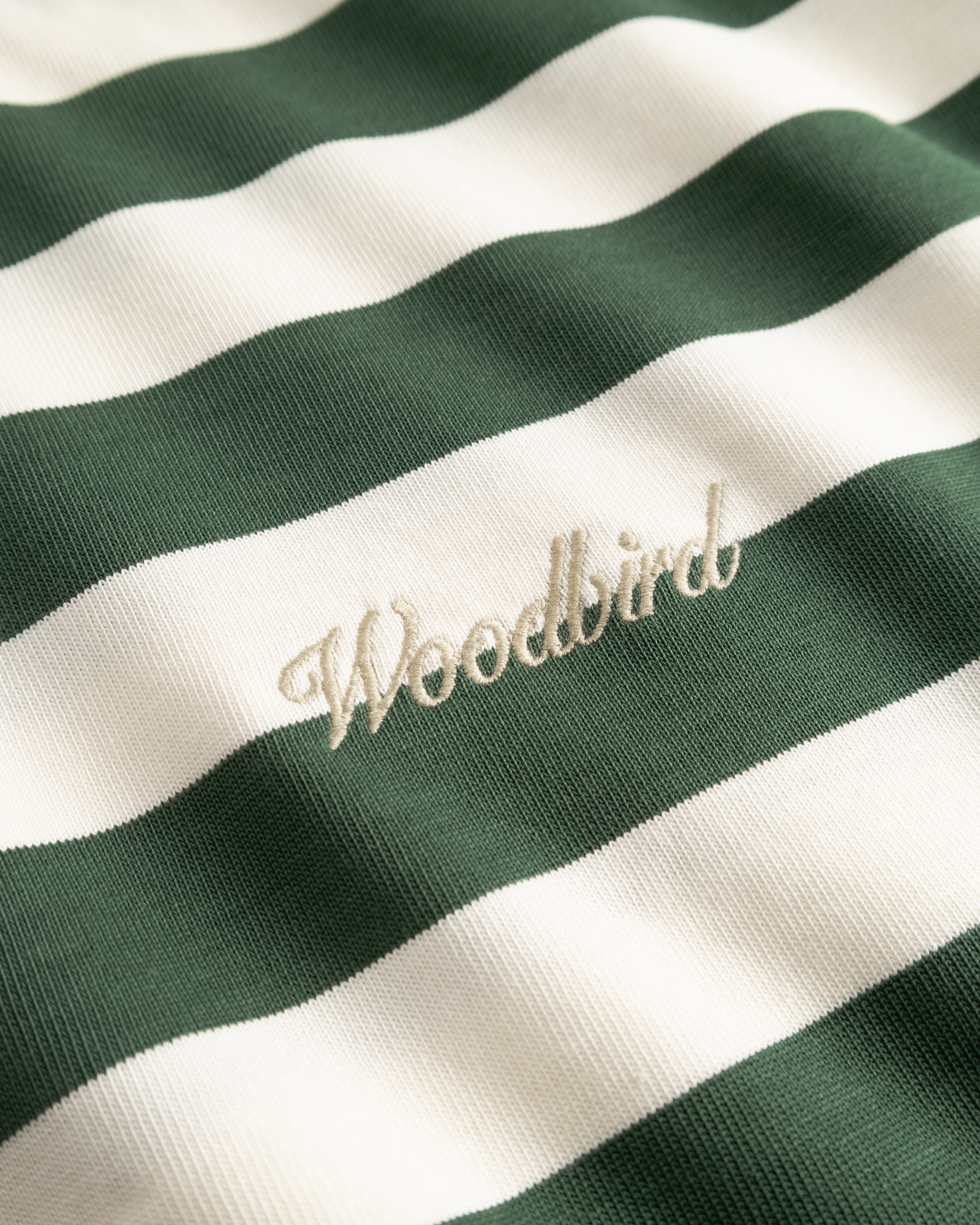 Woodbird WBBeam Stripe Tee T-Shirts Pine Green