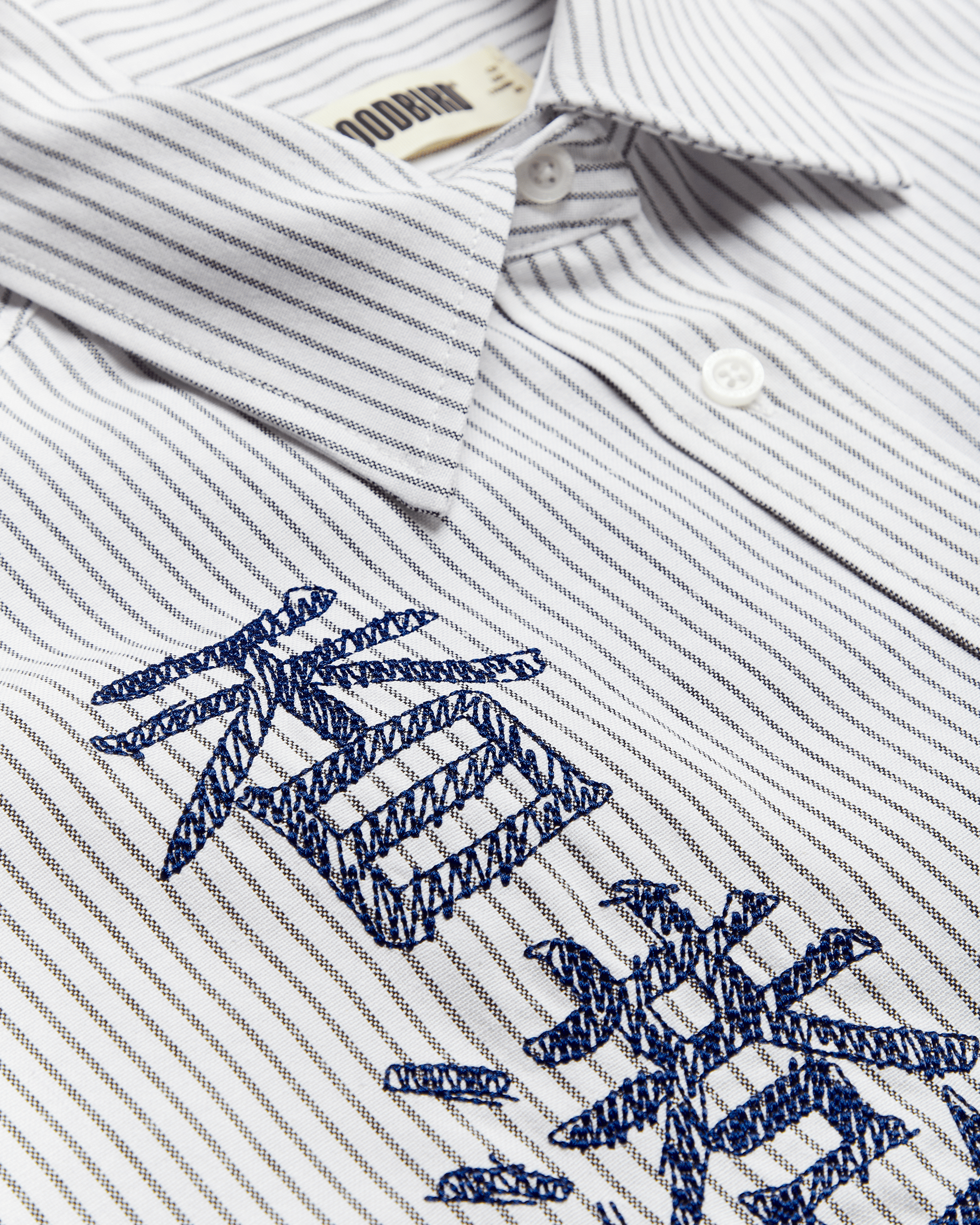 Woodbird Female WBBecca Ox Writing Shirt Shirts Navy-White