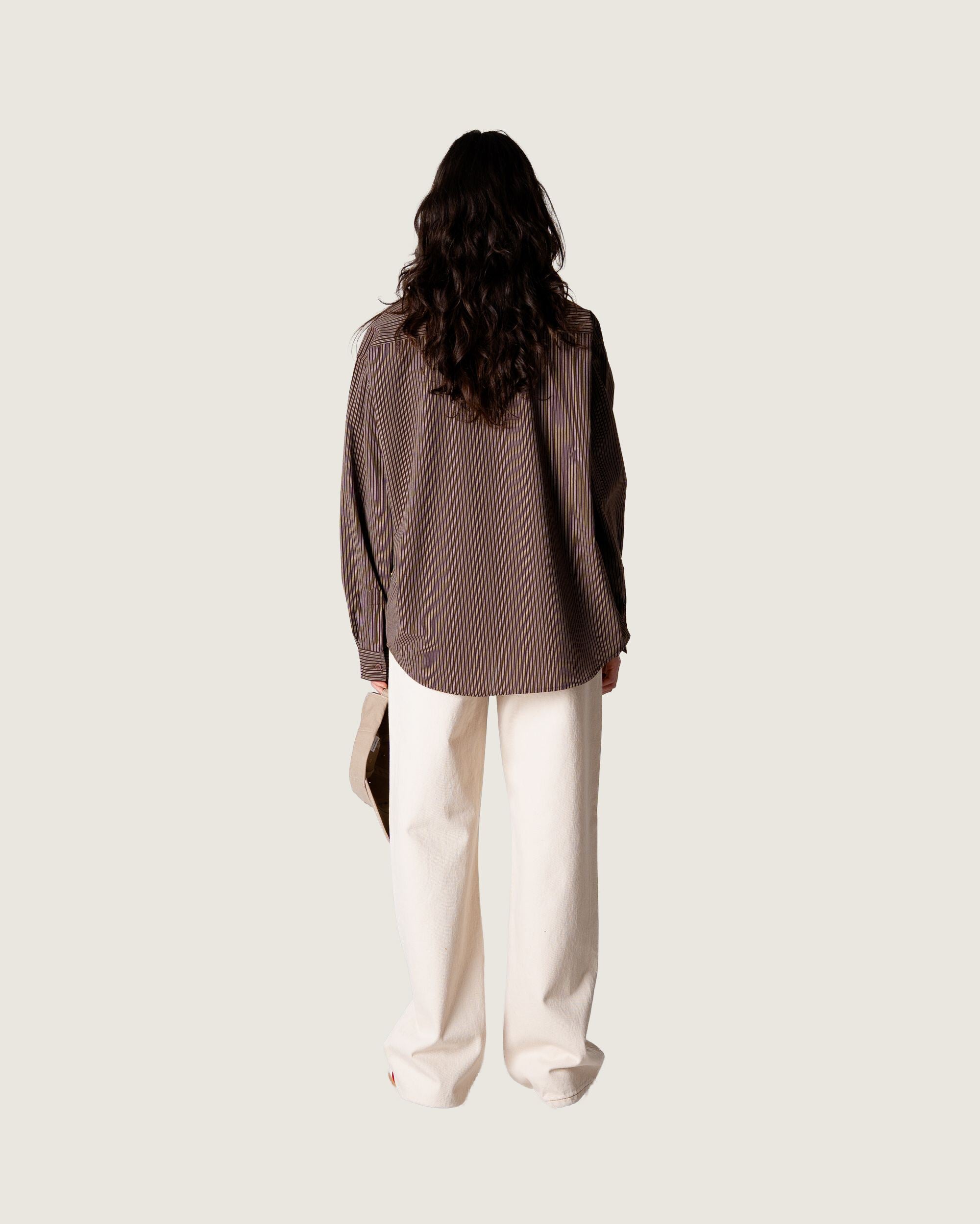 Woodbird Female WBBecca Stripe Shirt Shirts Brown