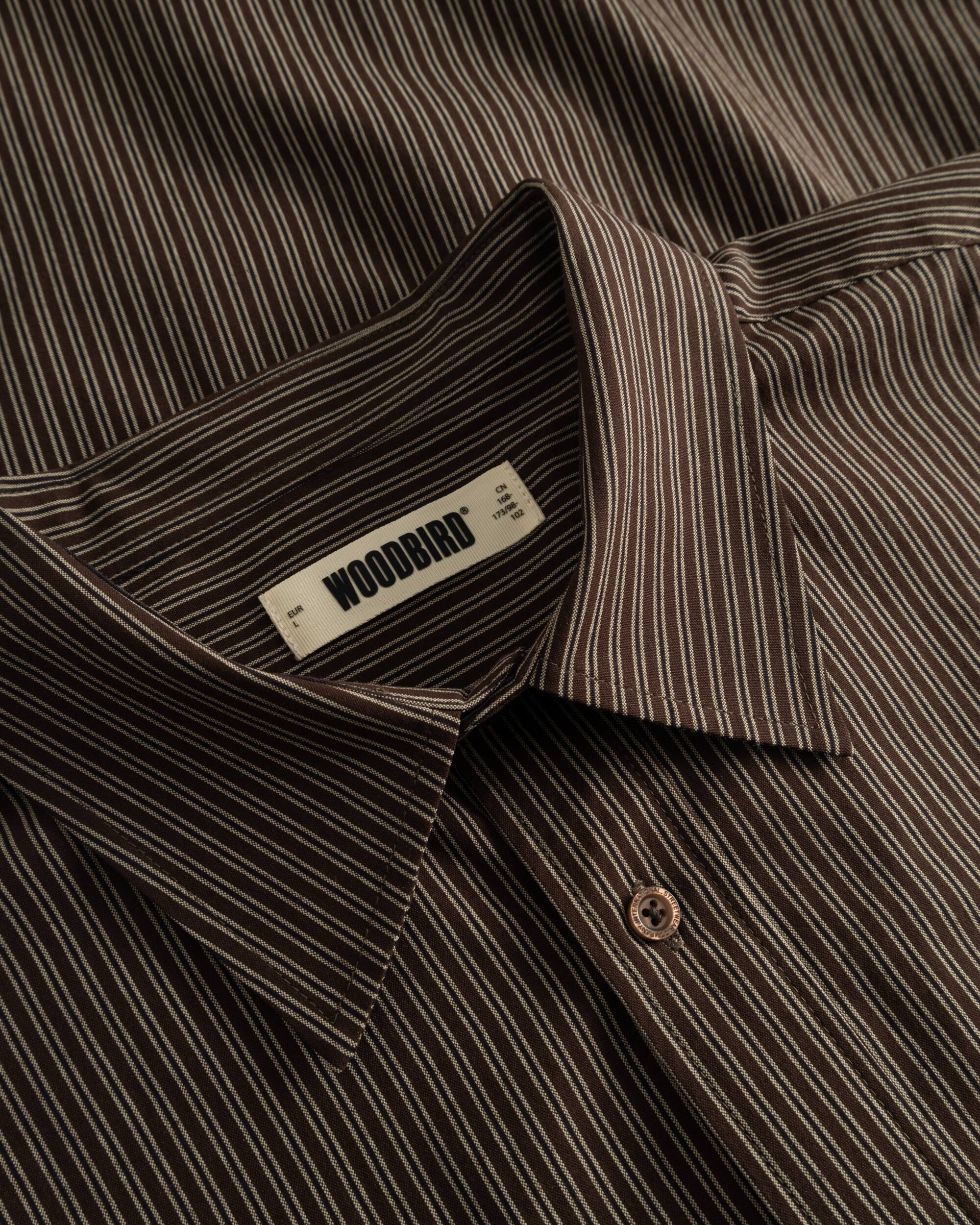 Woodbird Female WBBecca Stripe Shirt Shirts Brown
