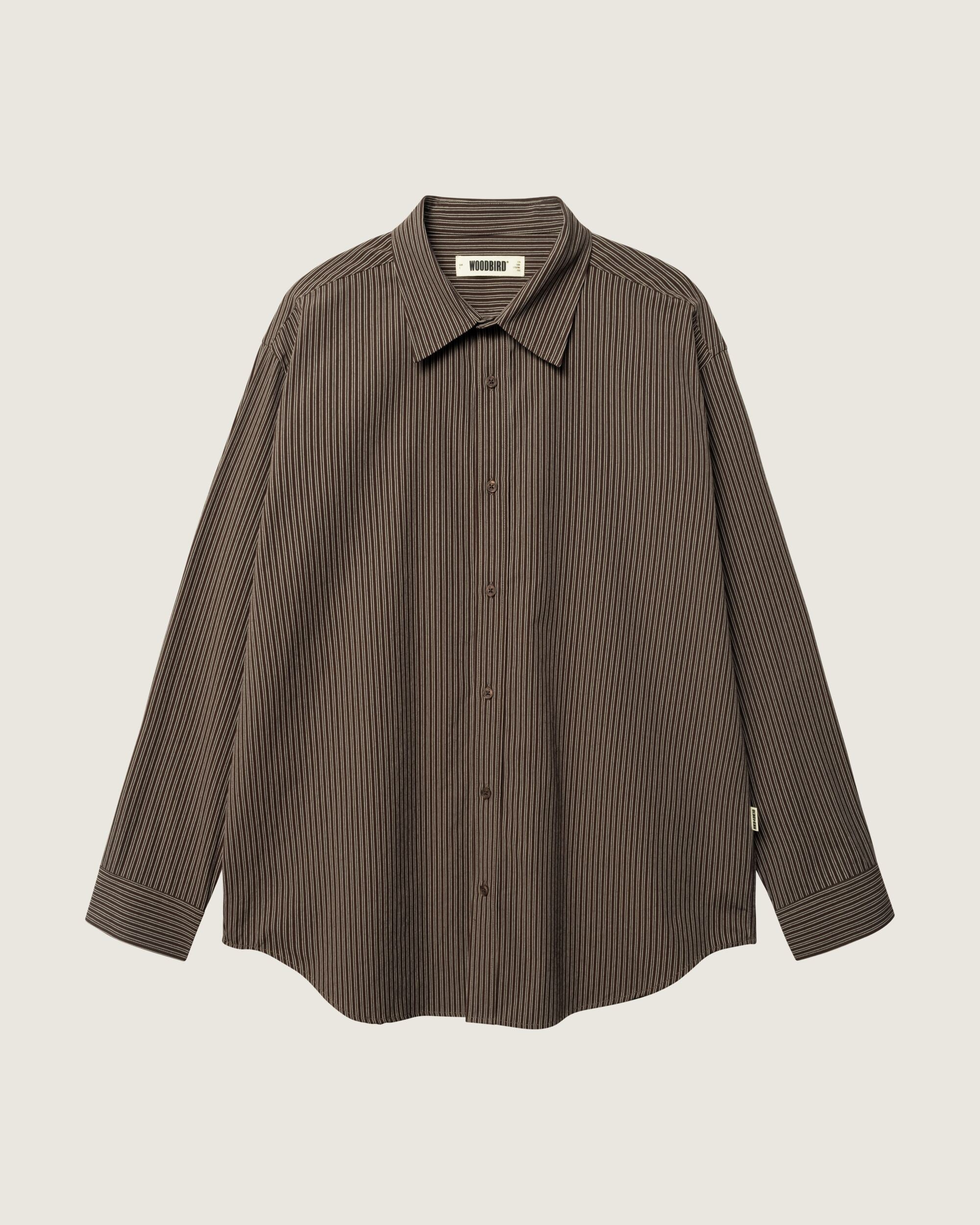 Woodbird Female WBBecca Stripe Shirt Shirts Brown