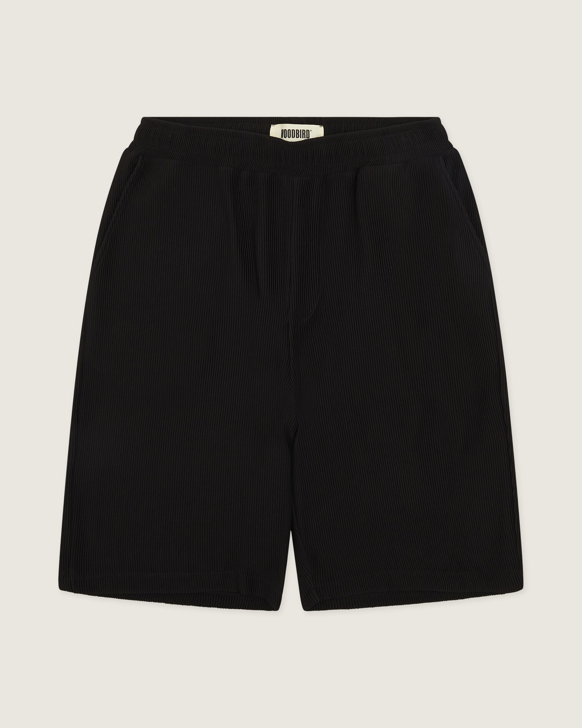 Woodbird WBBen Plisse Shorts Shorts Black