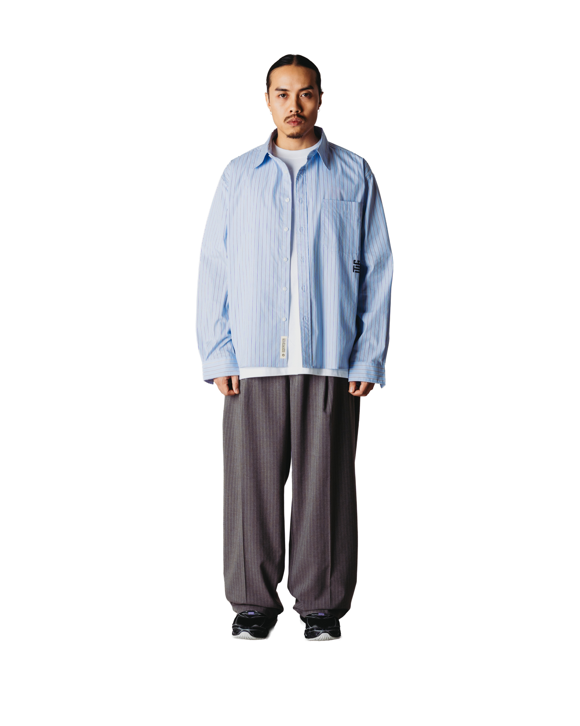 Woodbird WBBin HB Stripe Pants Pants Dark Grey