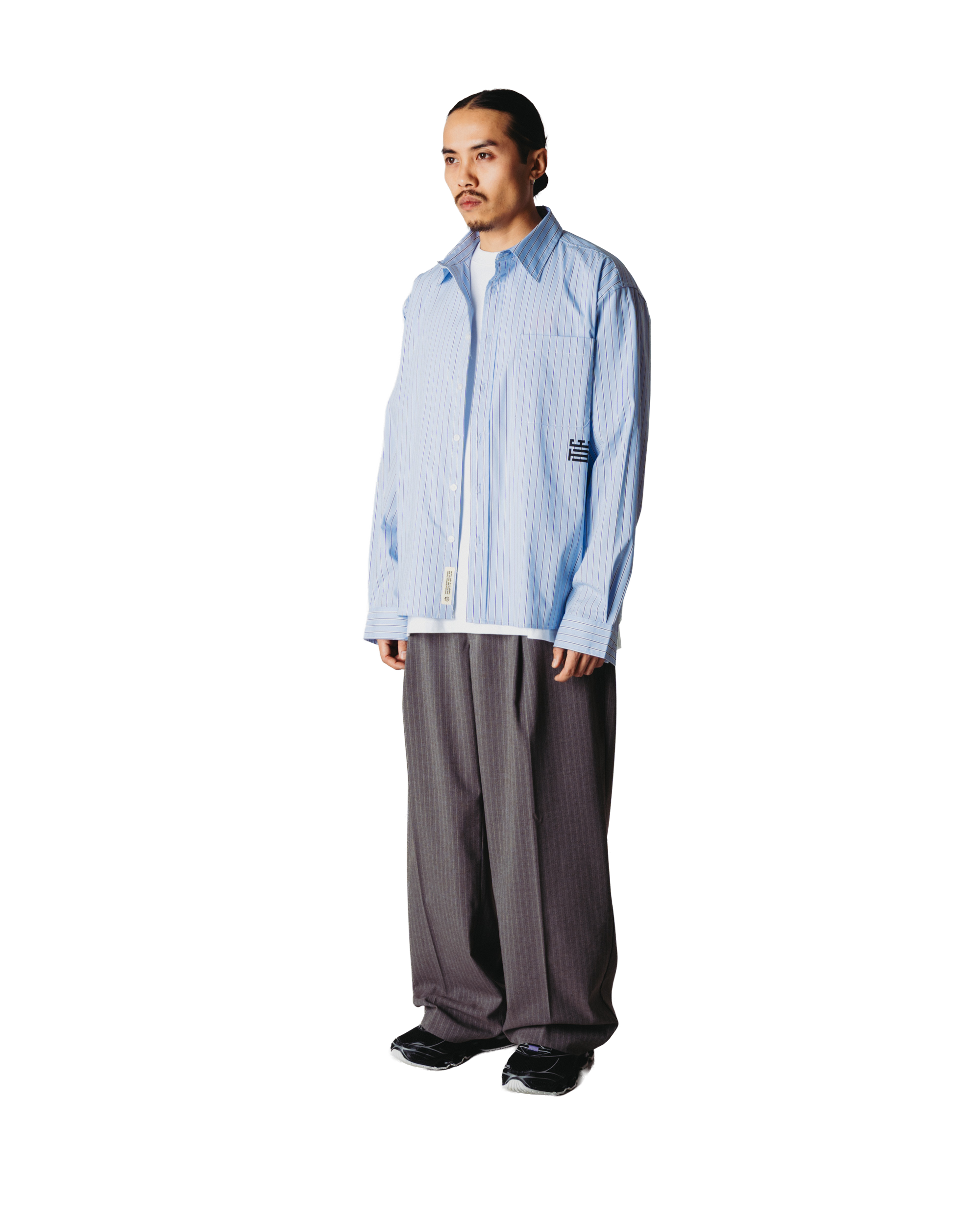 Woodbird WBBin HB Stripe Pants Pants Dark Grey