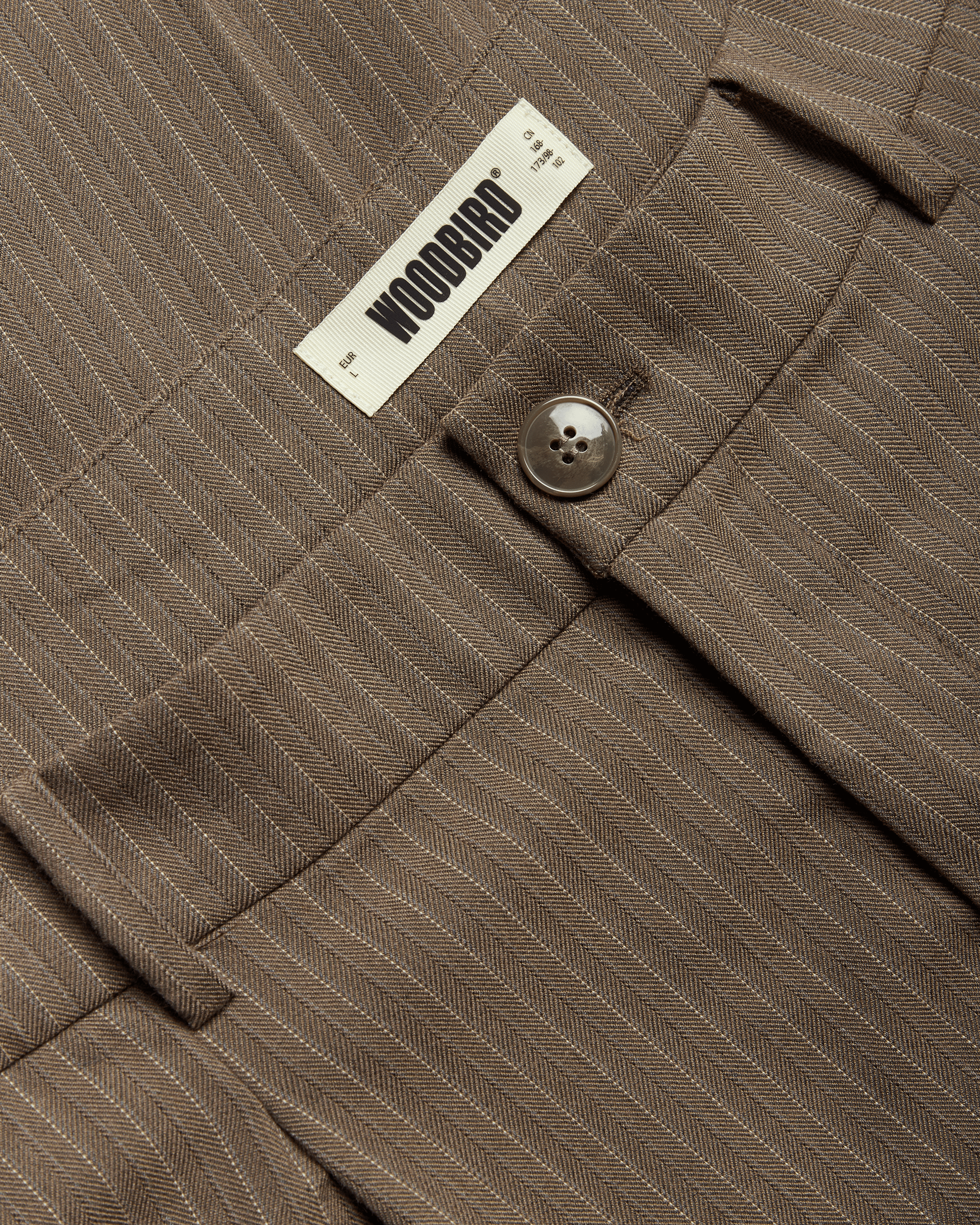 Woodbird WBBin HB Stripe Pants Pants Dark Olive