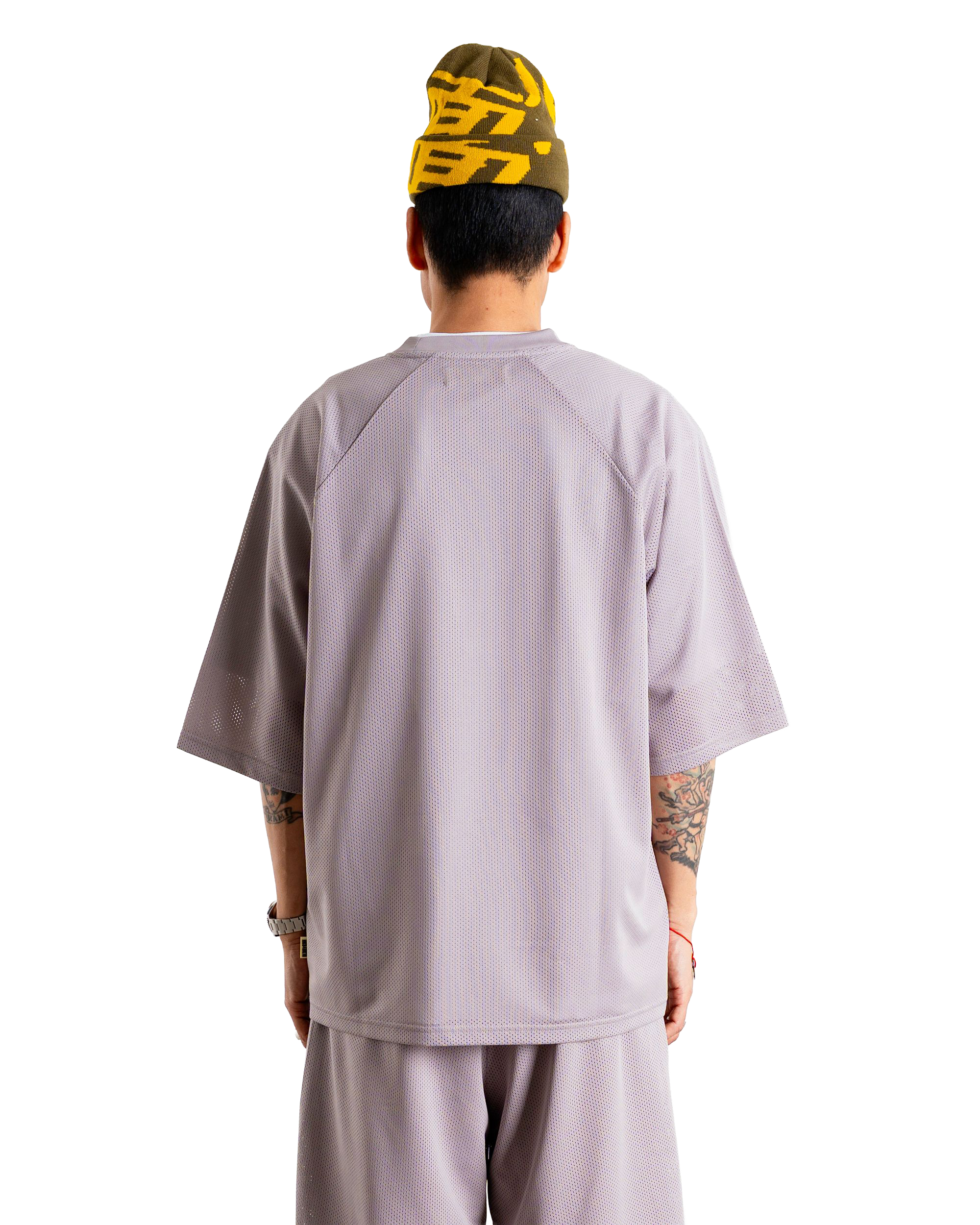 Woodbird WBBlake Mesh Tee T-Shirts Grey-Purple