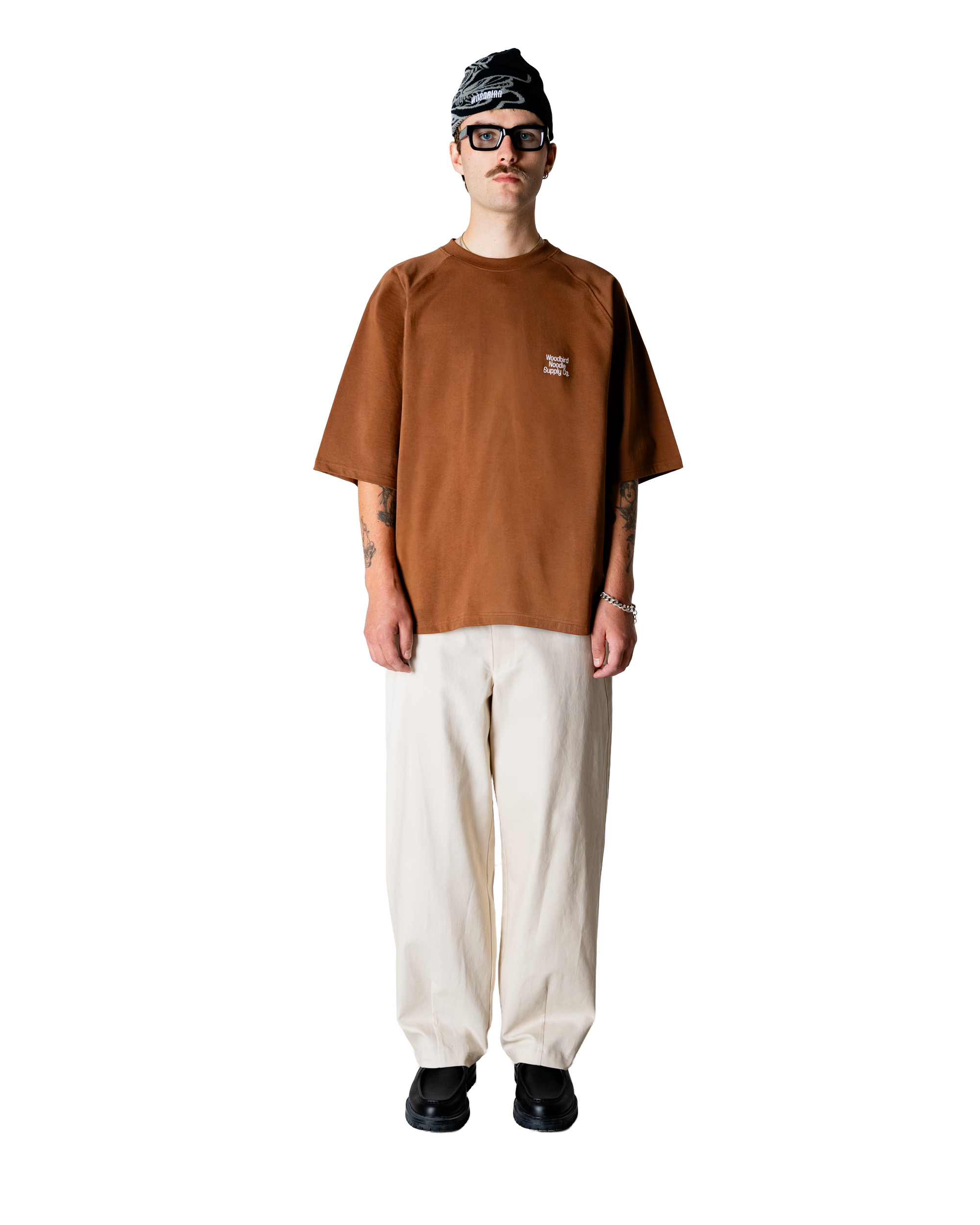 Woodbird WBBlake Supply Tee T-Shirts Mid Brown