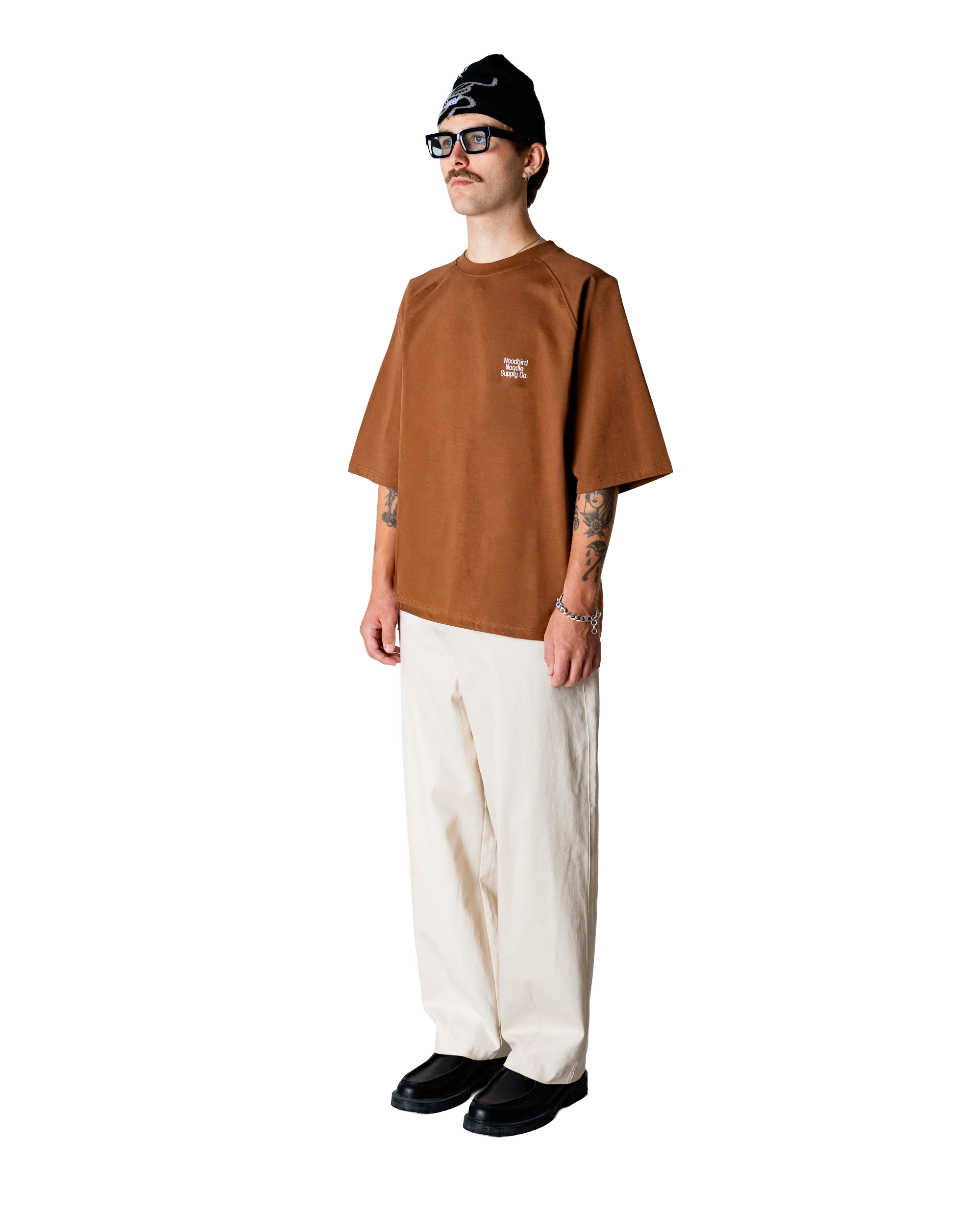 Woodbird WBBlake Supply Tee T-Shirts Mid Brown