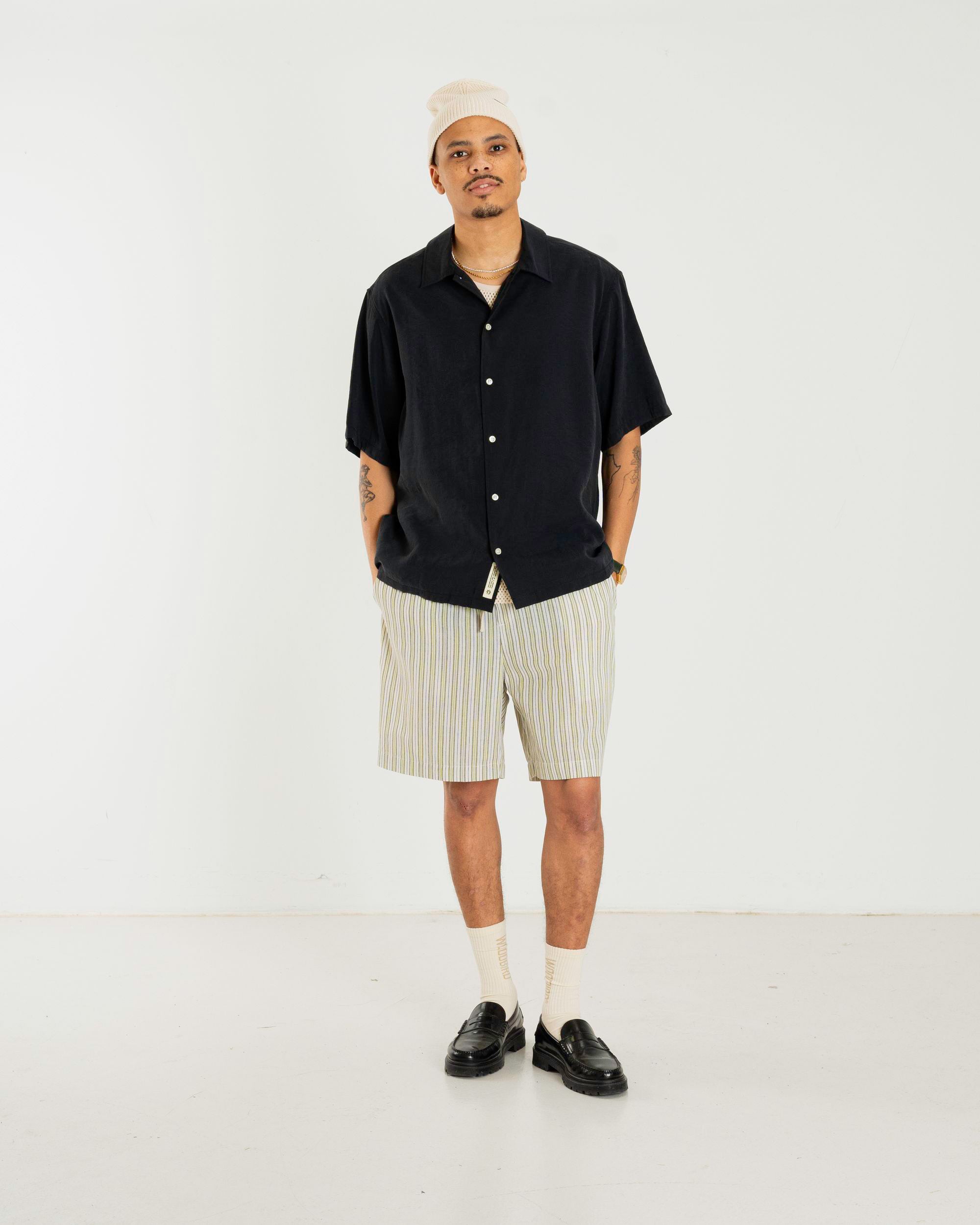 Woodbird WBBommy Stripe Shorts Shorts Light Sand
