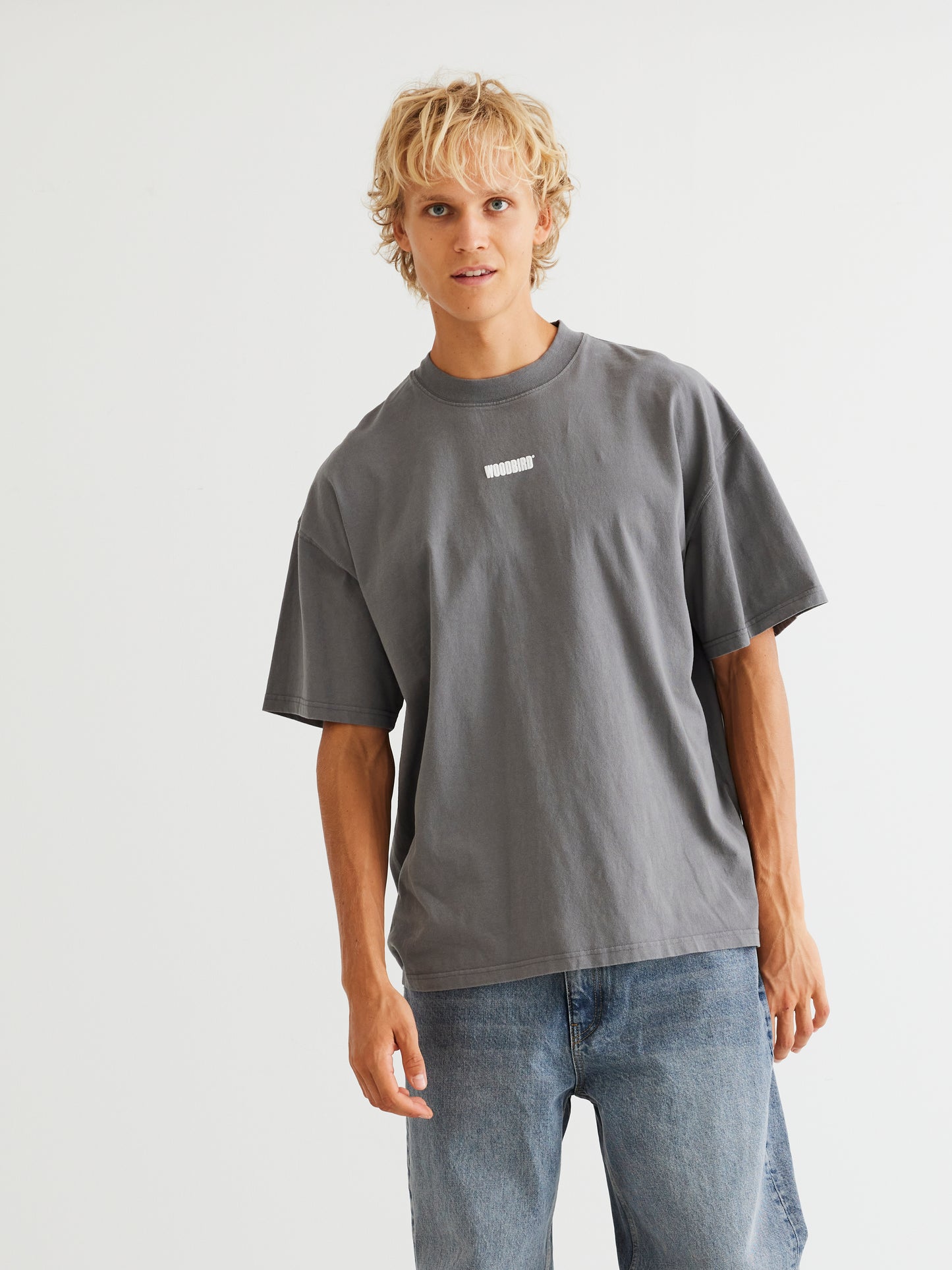 Woodbird WBBose Logo Tee T-Shirts Antra Grey