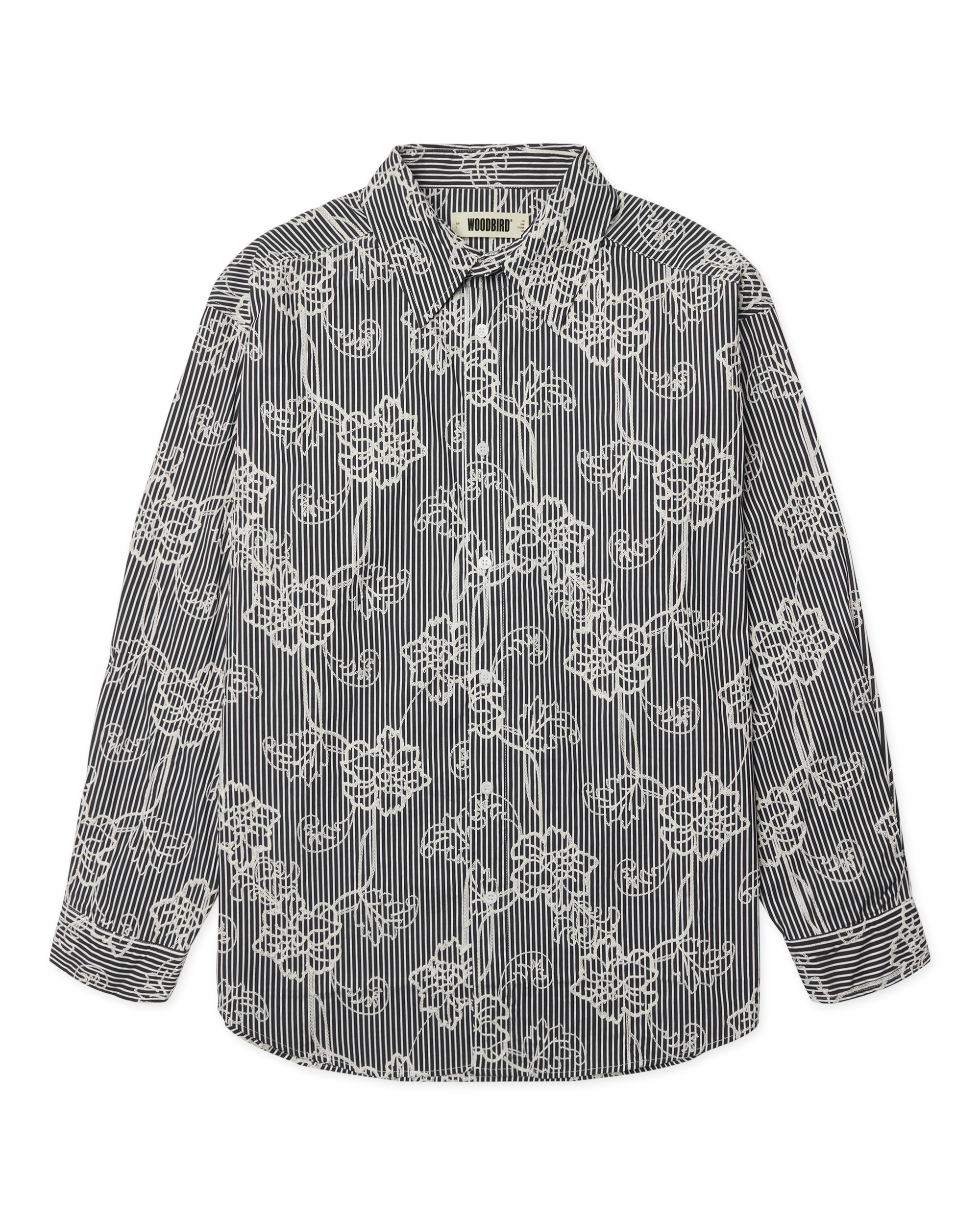 Woodbird WBBrooks EMB Shirt Shirts Black-White