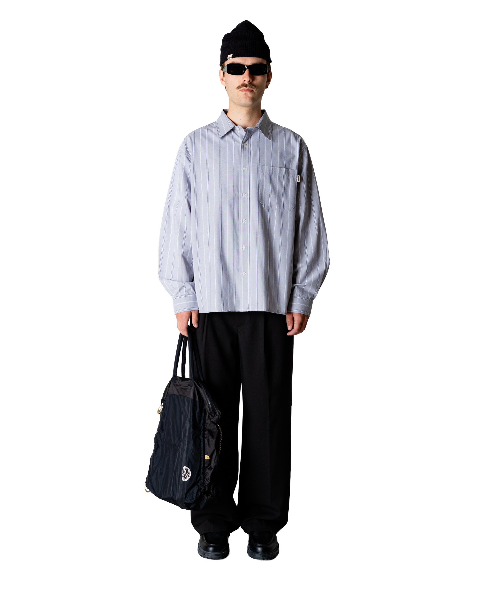 Woodbird WBBuzo Big Stripe Shirt Shirts Grey Stripe