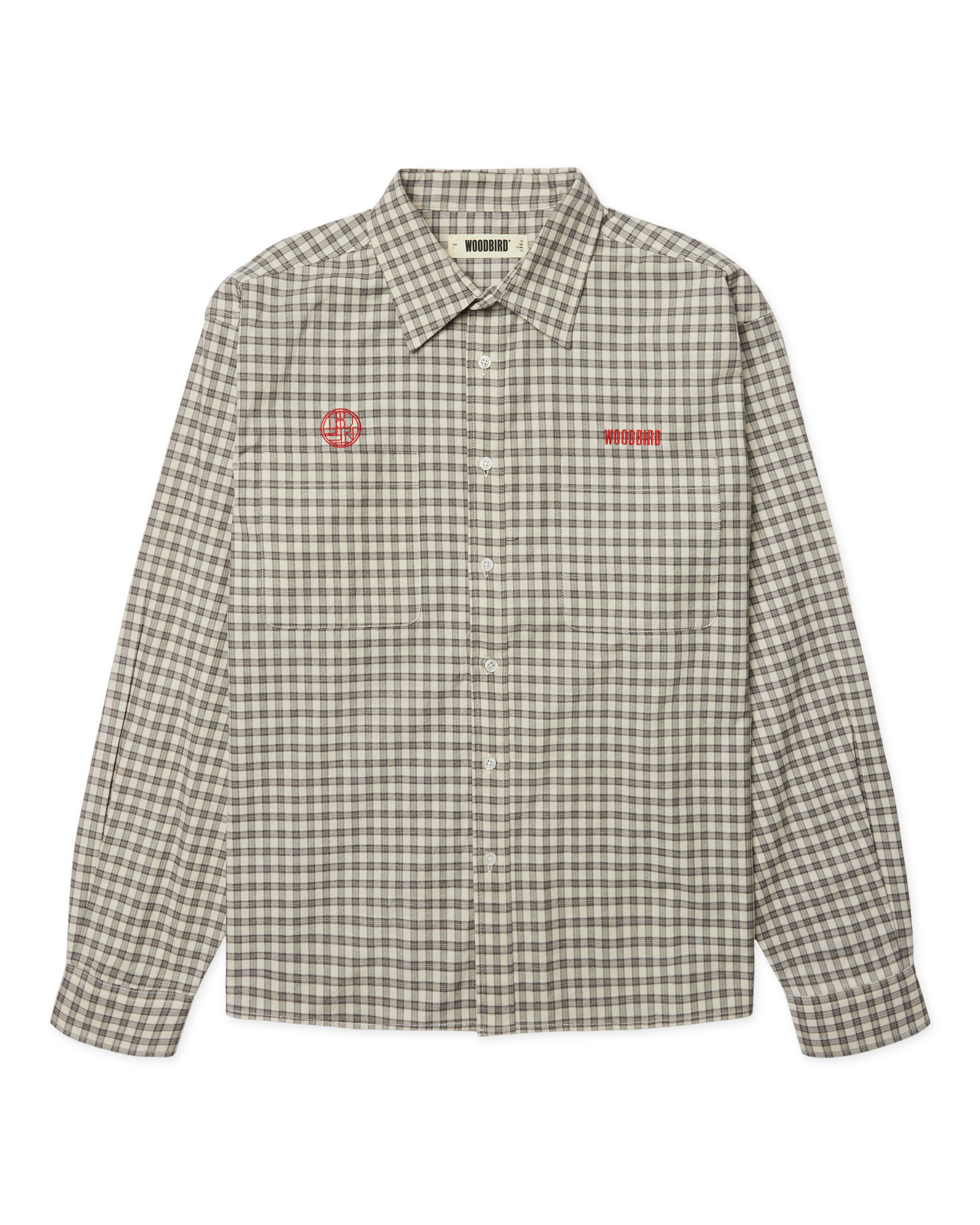 Woodbird WBBuzo EMB Check Shirt Shirts Off White