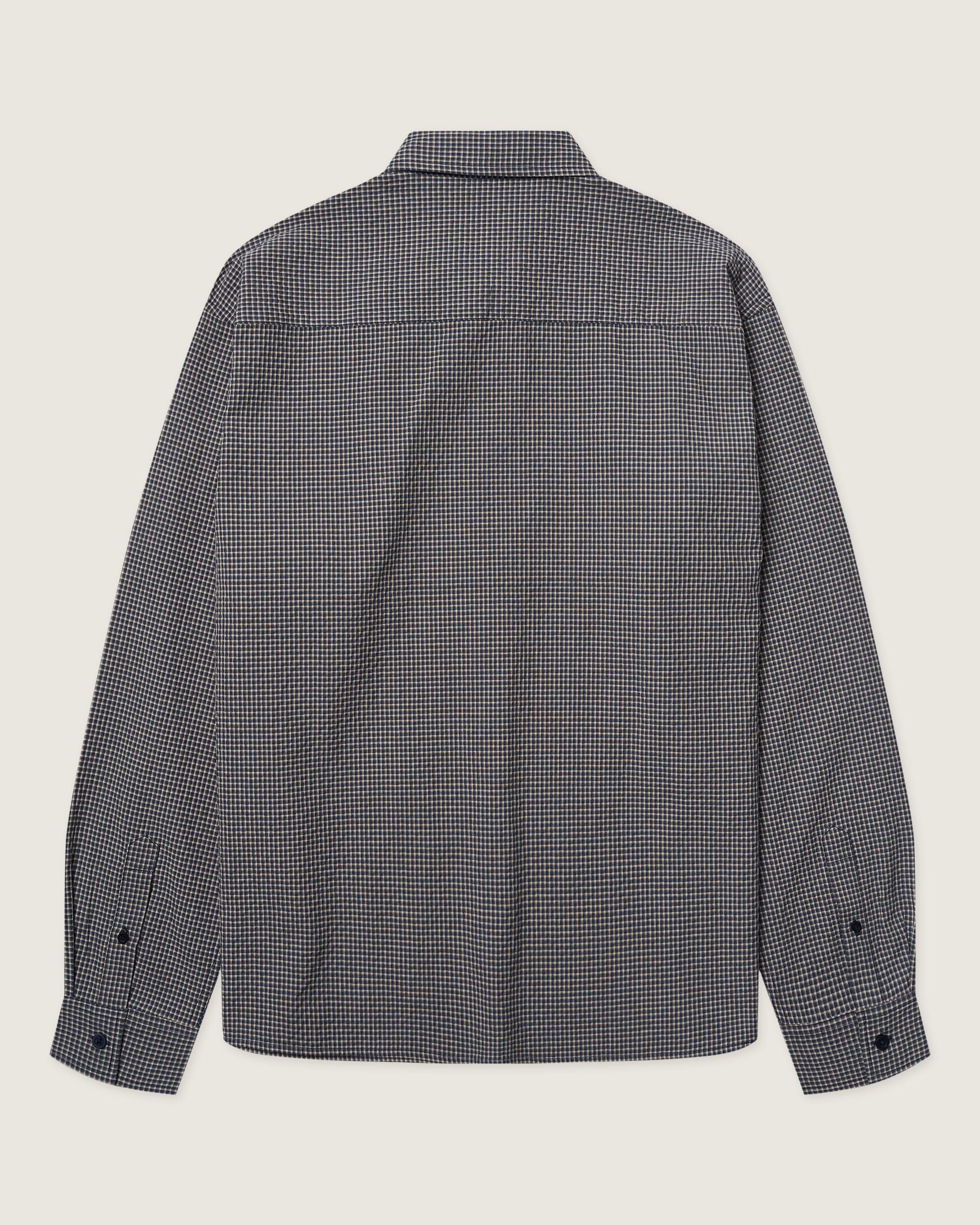 BIRDOG ネイビー　Mサイズ　Washed check shirts ケボズ 【EXCLUSIVE】 KEBOZ CHECK BIG SHIRTS D.BROWN/BLUE MADE IN