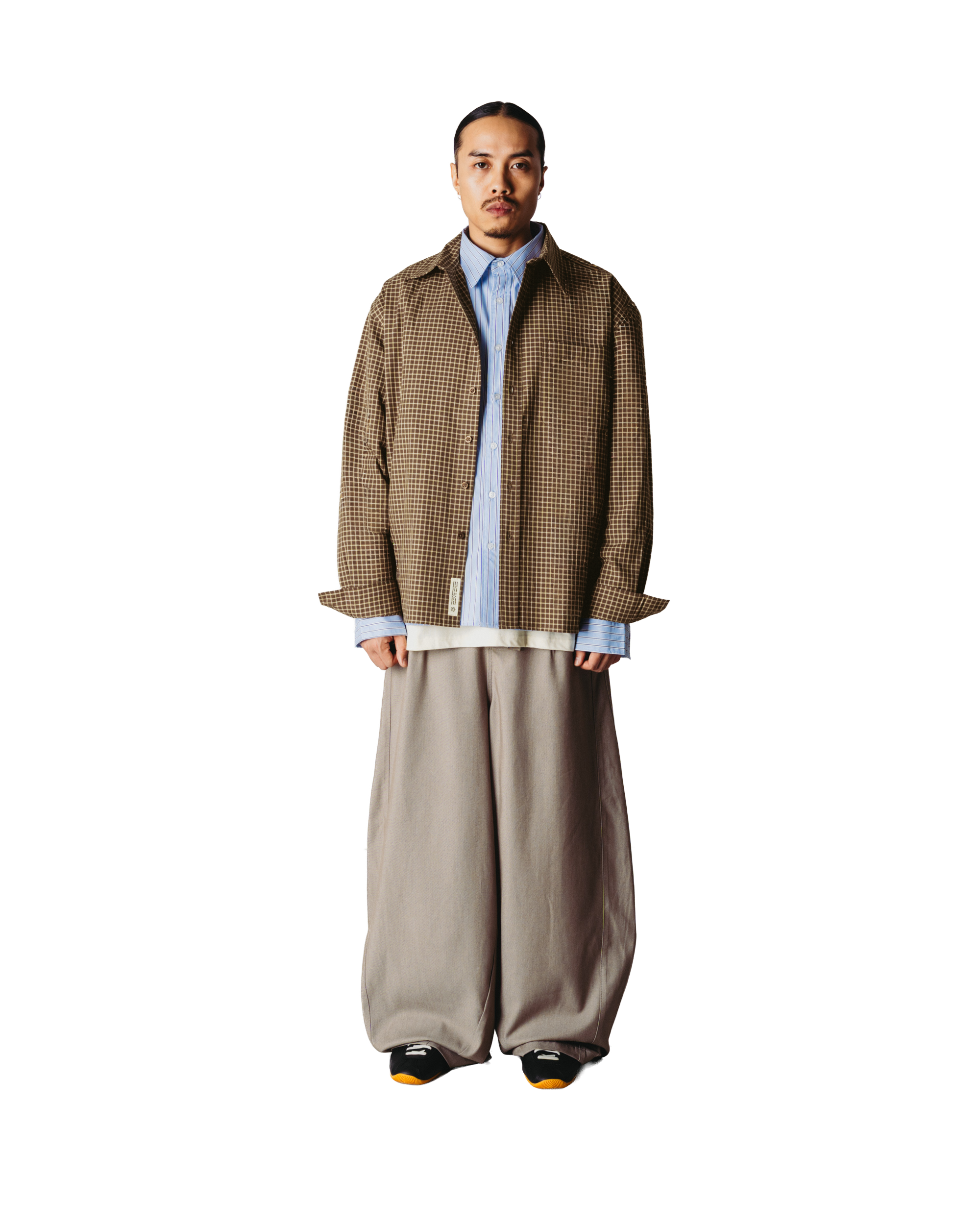 Woodbird WBBuzo Man Check Shirt Shirts Brown-Honey