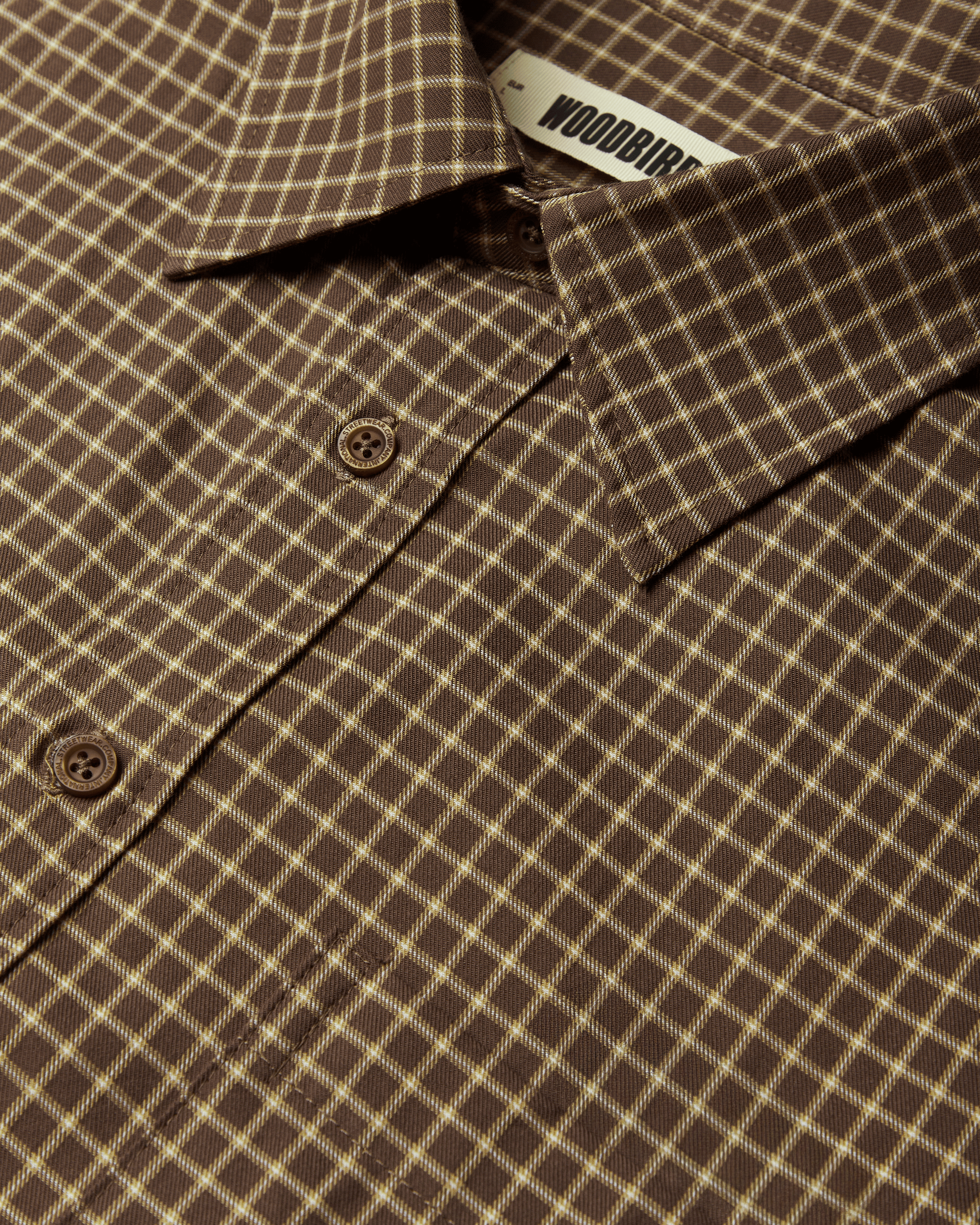 Woodbird WBBuzo Man Check Shirt Shirts Brown-Honey