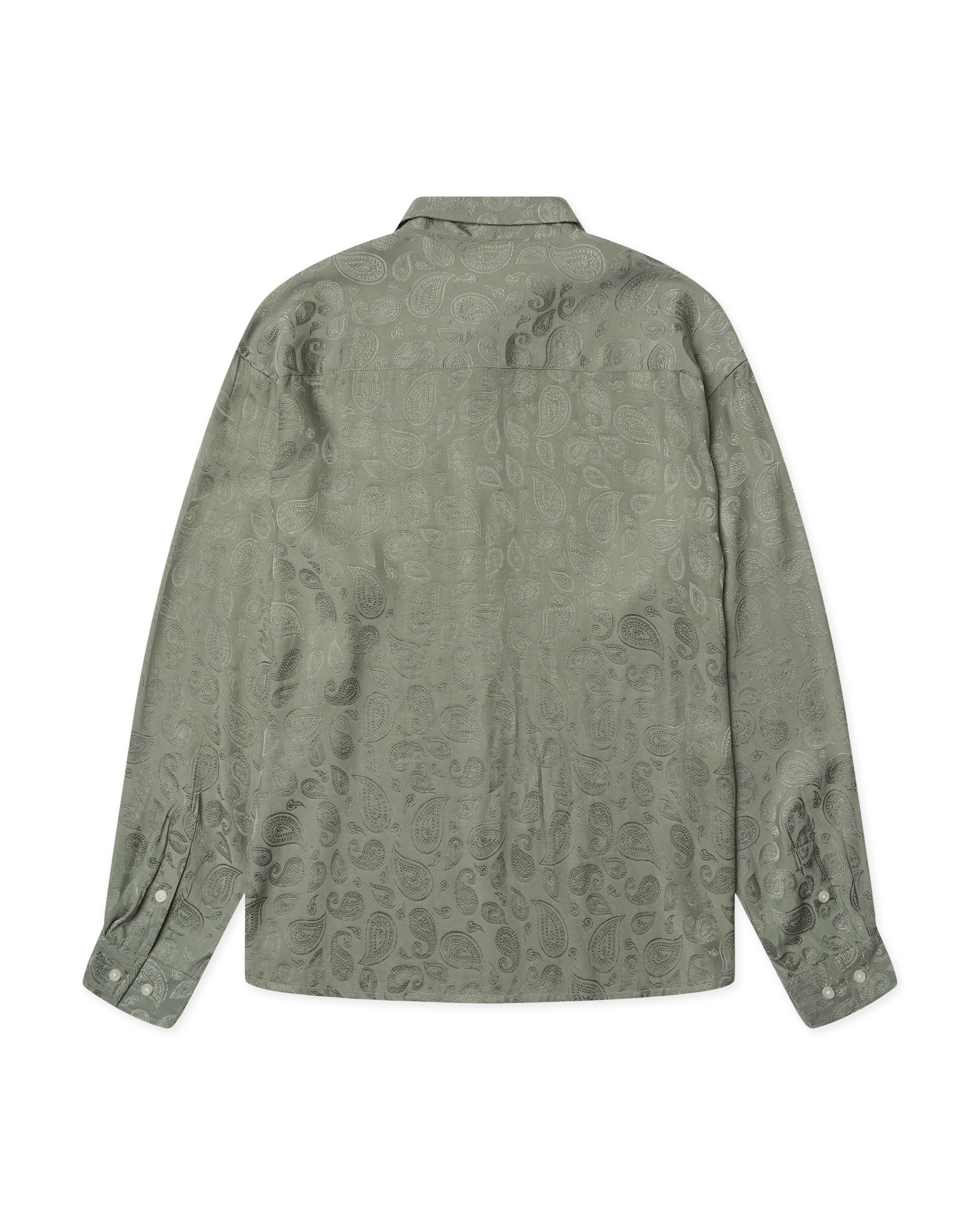 Woodbird WBBuzo Paisley Shirt Shirts Grey-Green