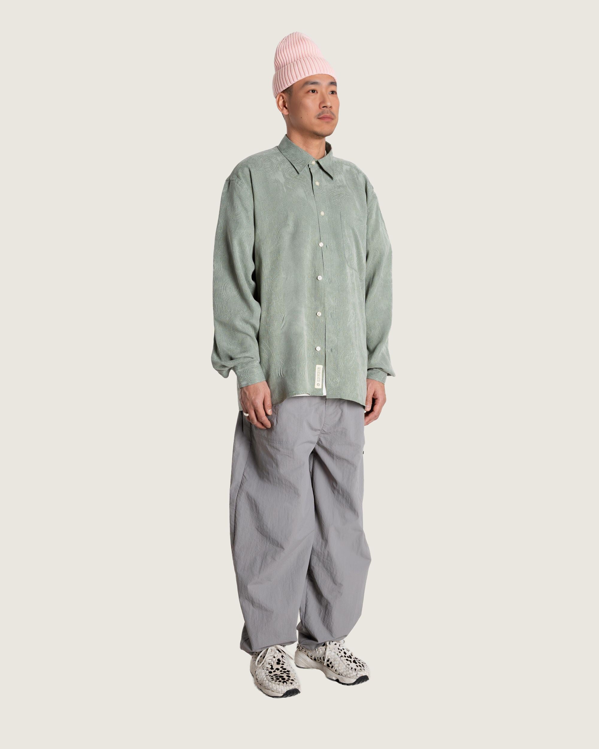 Woodbird WBBuzo Paisley Shirt Shirts Grey-Green