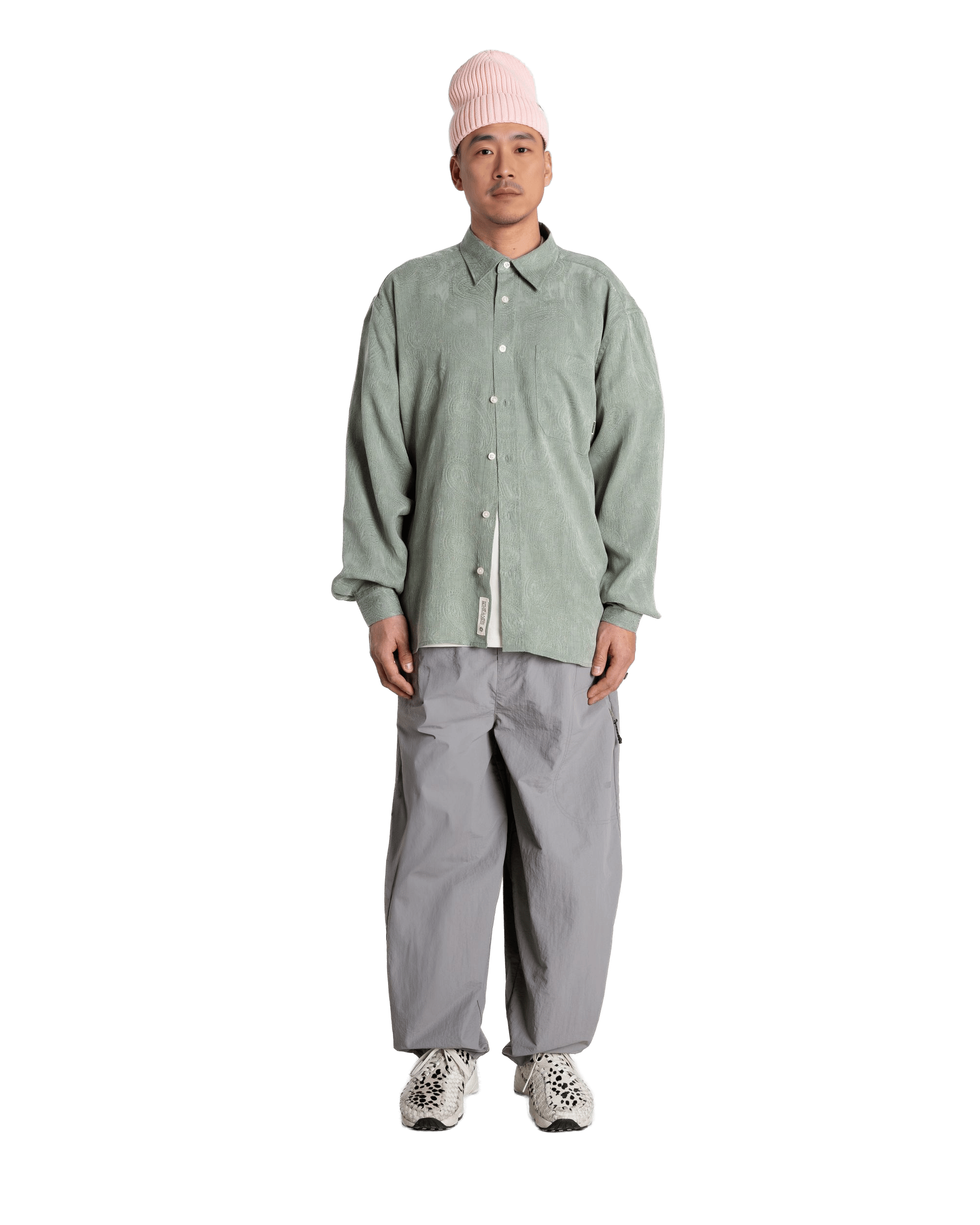 Woodbird WBBuzo Paisley Shirt Shirts Grey-Green