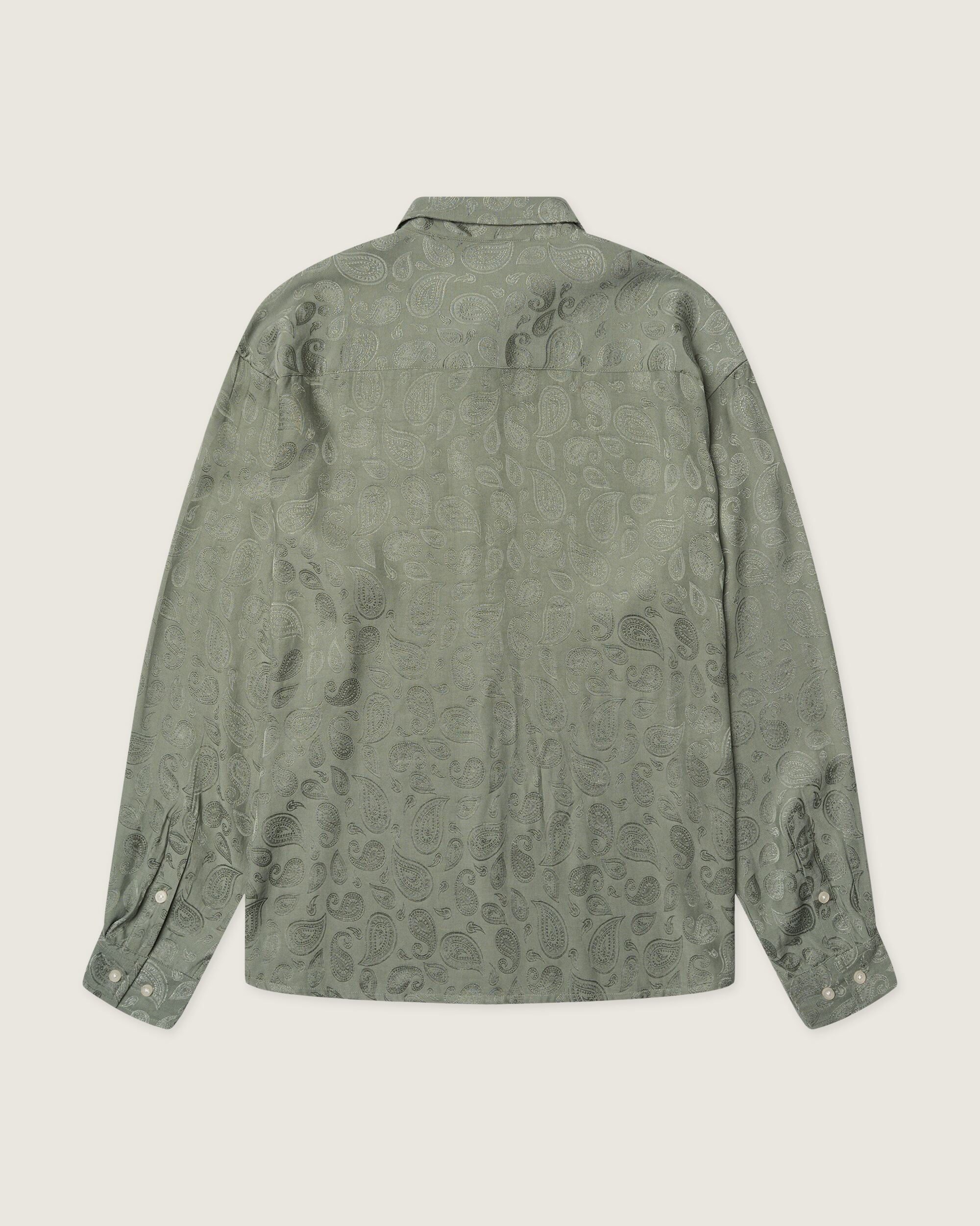Woodbird WBBuzo Paisley Shirt Shirts Grey-Green