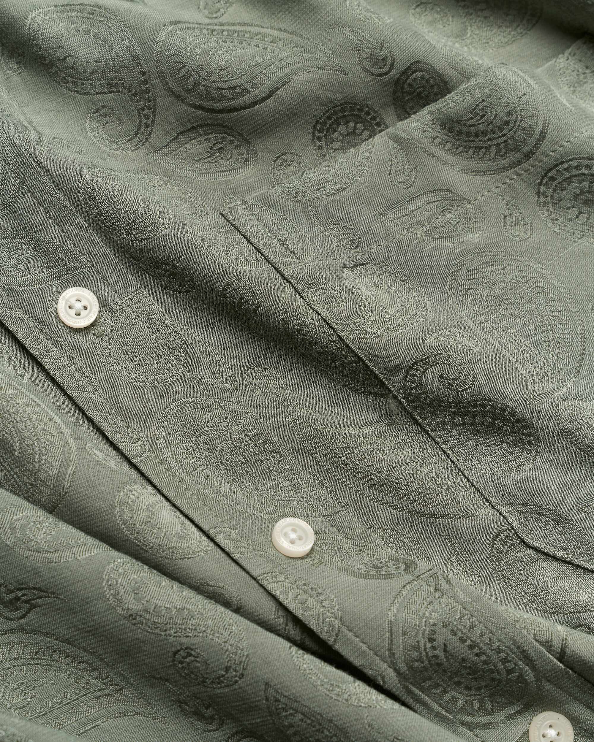 Woodbird WBBuzo Paisley Shirt Shirts Grey-Green