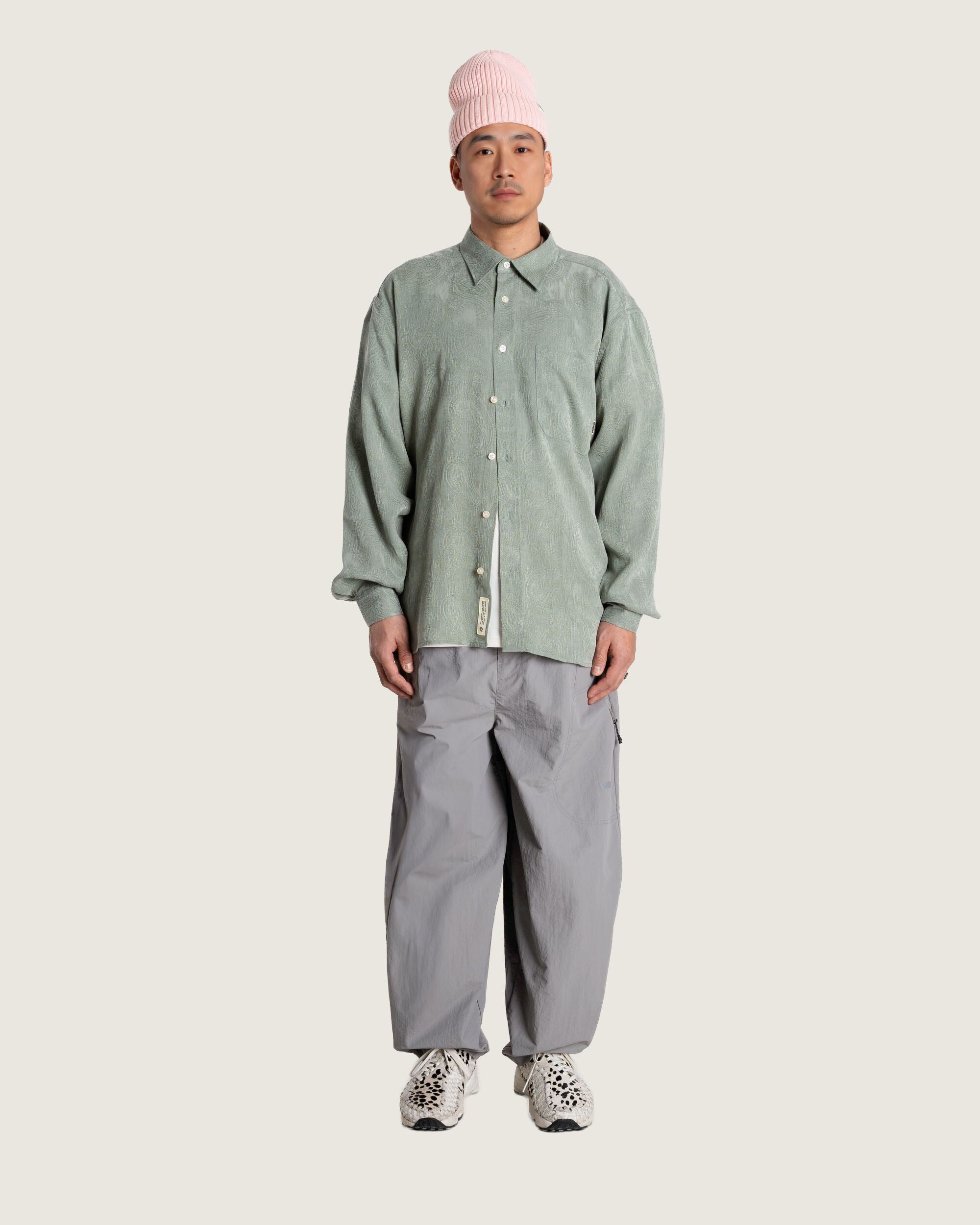 Woodbird WBBuzo Paisley Shirt Shirts Grey-Green