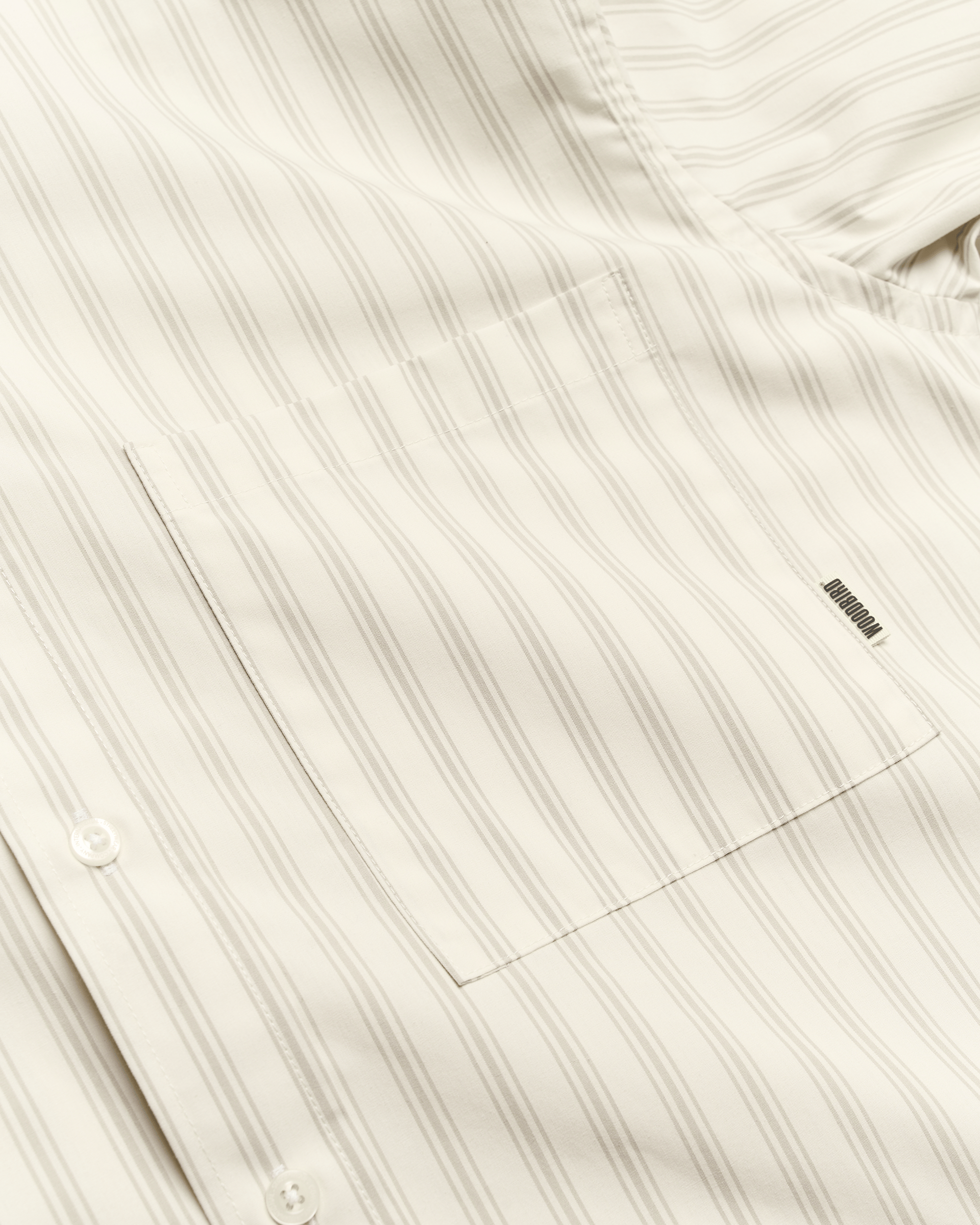 Woodbird WBBuzo Pocket Shirt Shirts Off White Stripe
