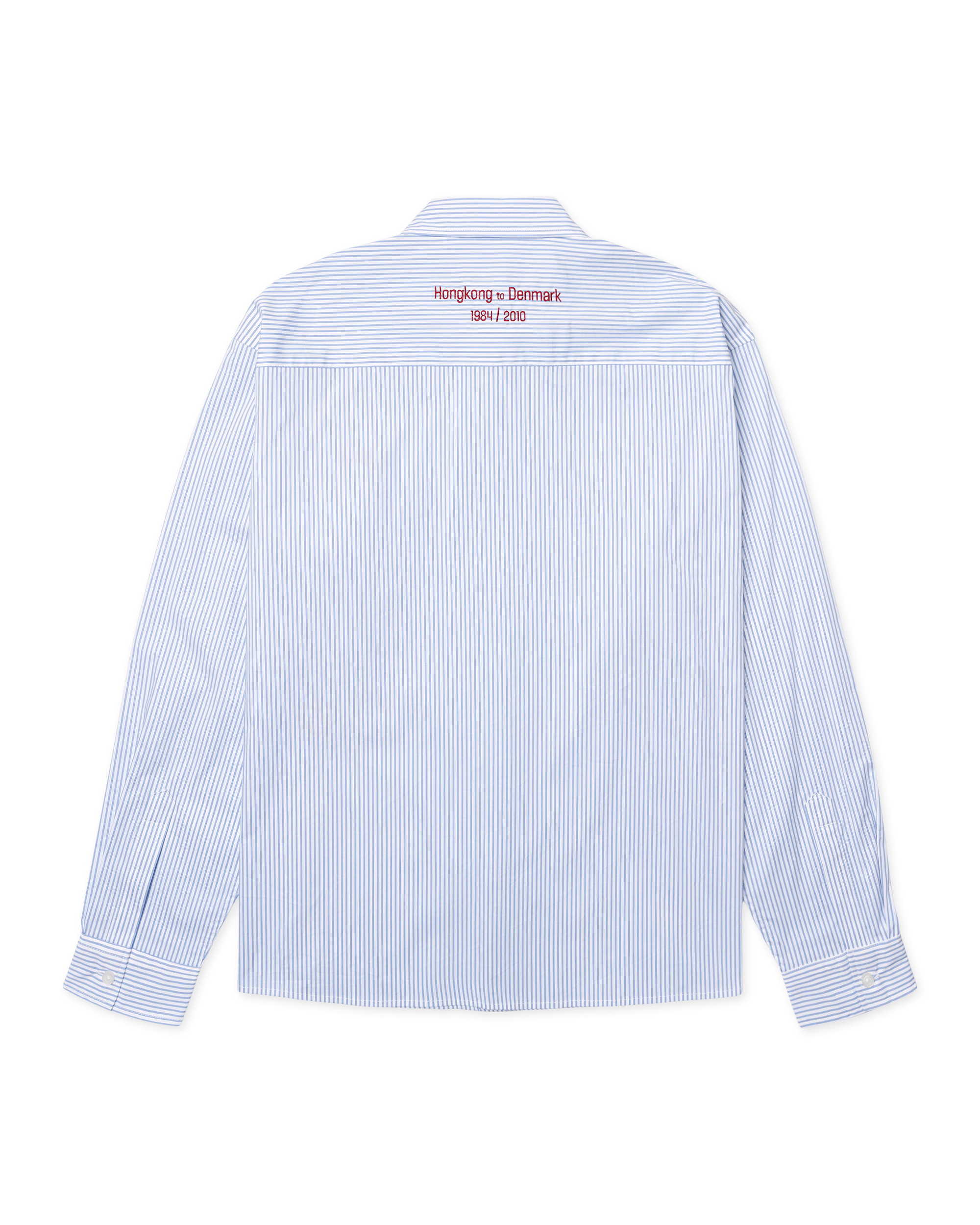 Woodbird WBBuzo Stripe EMB Shirt Shirts White-Blue
