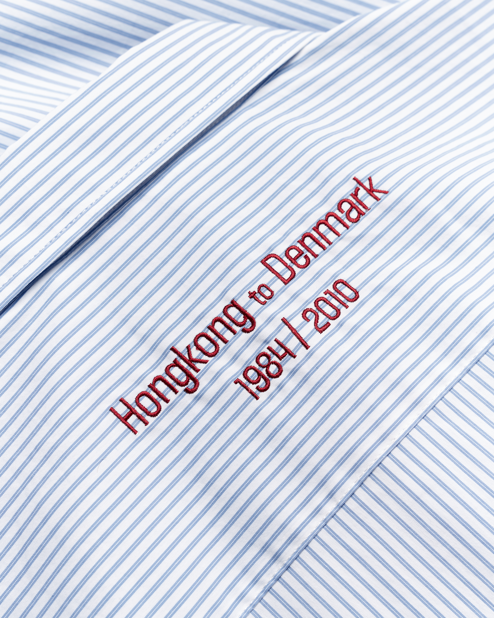Woodbird WBBuzo Stripe EMB Shirt Shirts White-Blue