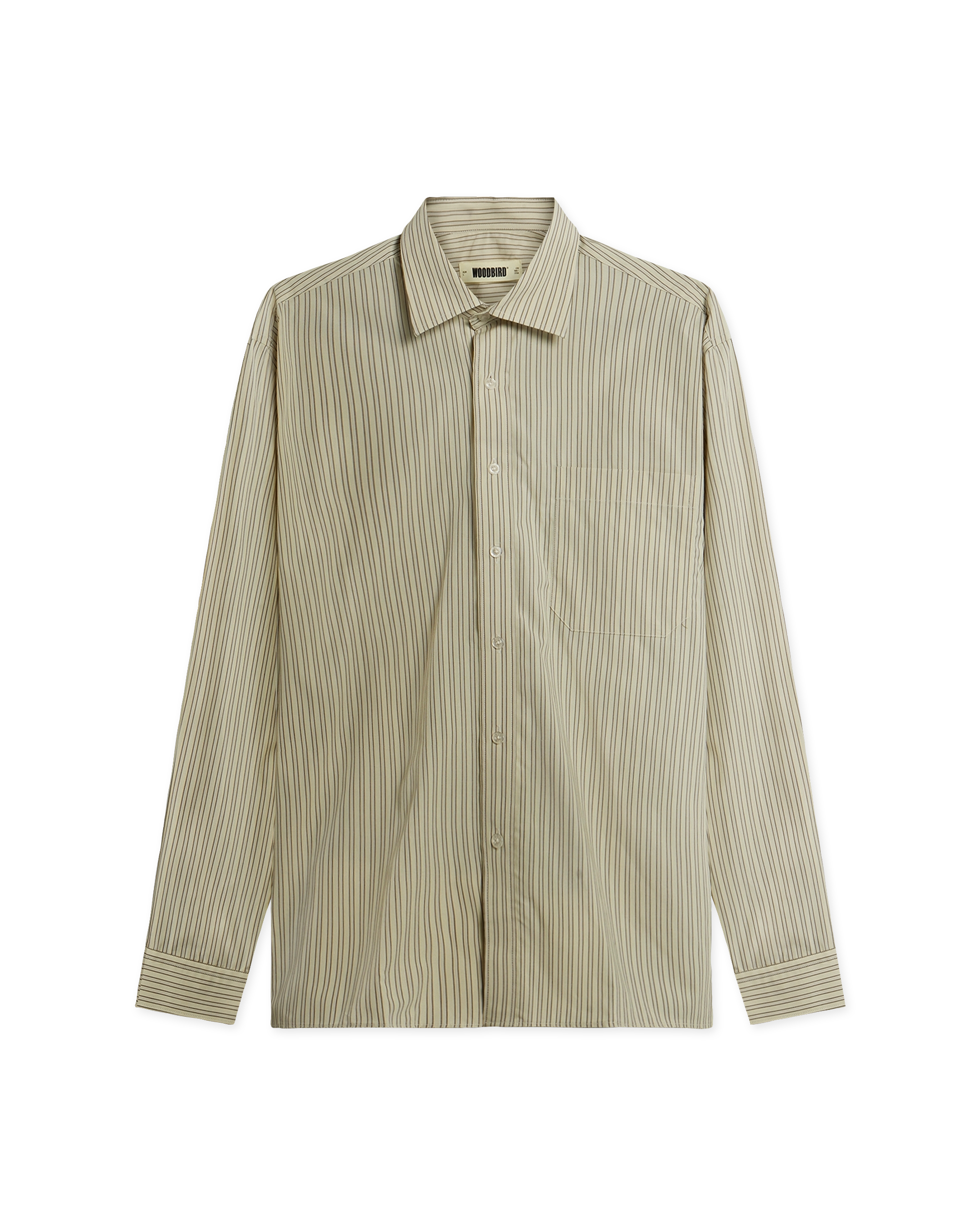 Woodbird WBBuzo Striped Shirt Shirts Yellow