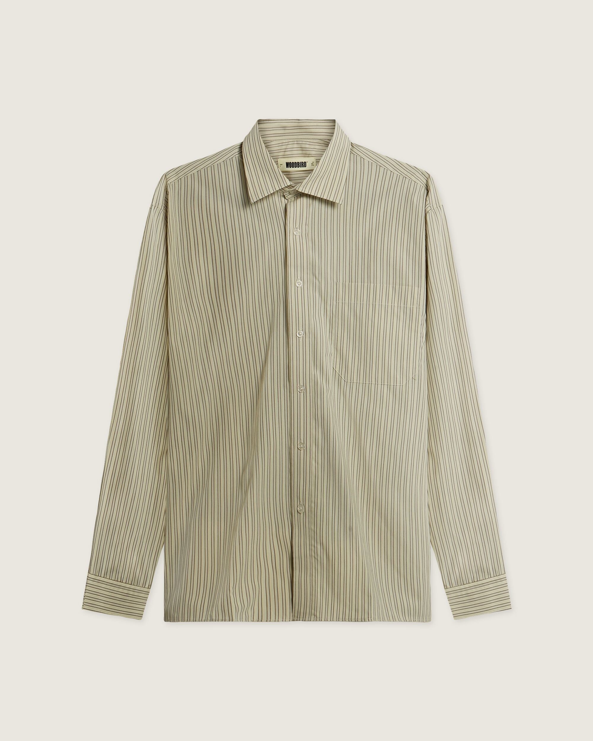 Woodbird WBBuzo Striped Shirt Shirts Yellow