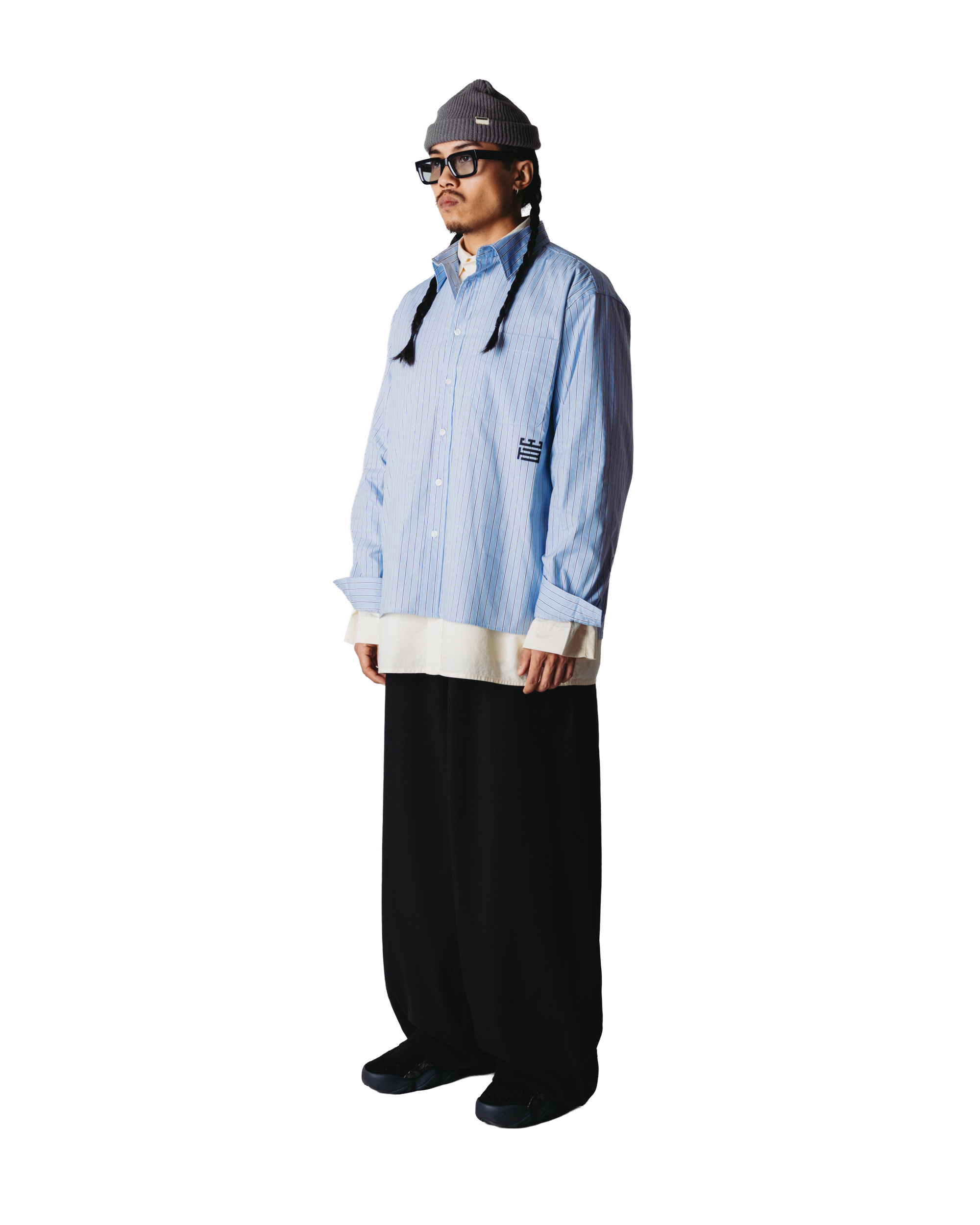 Woodbird WBBuzo Warp Stripe Shirt Shirts Blue-White