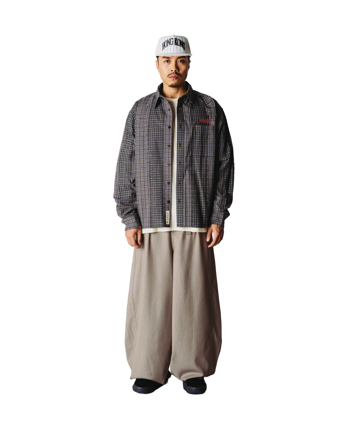 Woodbird WBBuzo Woma Check Shirt Shirts Brown-Green
