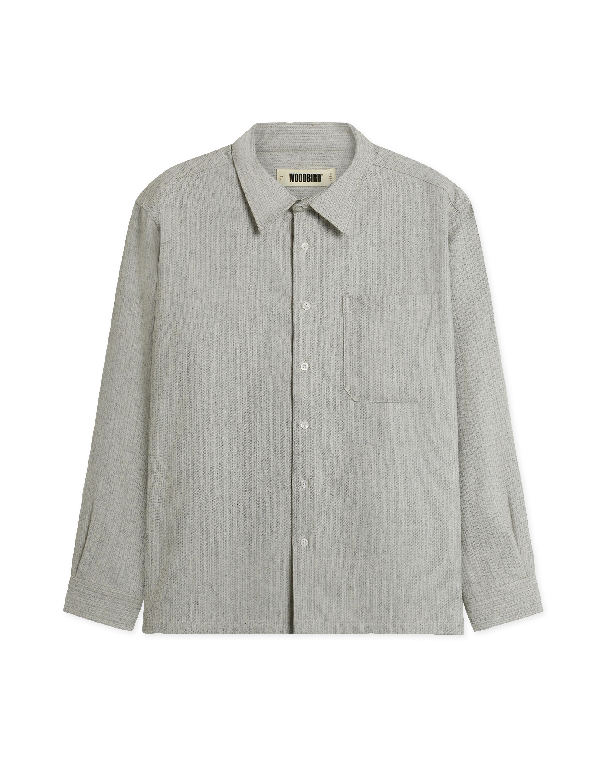 Woodbird WBBuzo Wool Shirt Shirts Grey