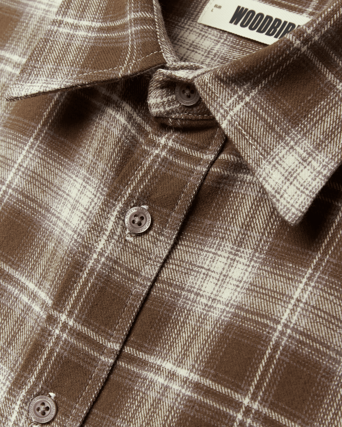 Woodbird WBBuzo Yeng Check Shirt Shirts Off White-Brown