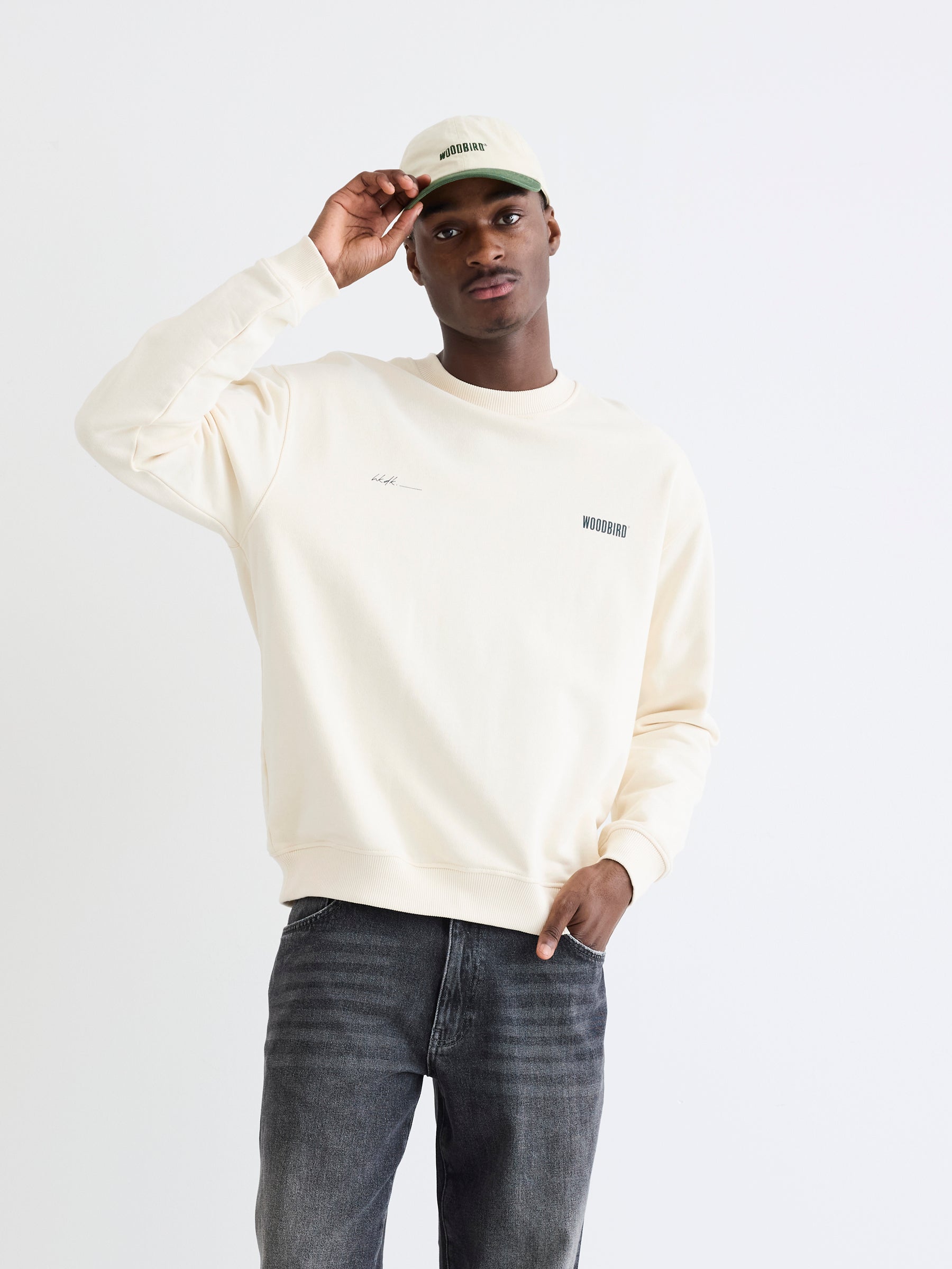 Woodbird WBCane 8410 Crew Sweats Off White