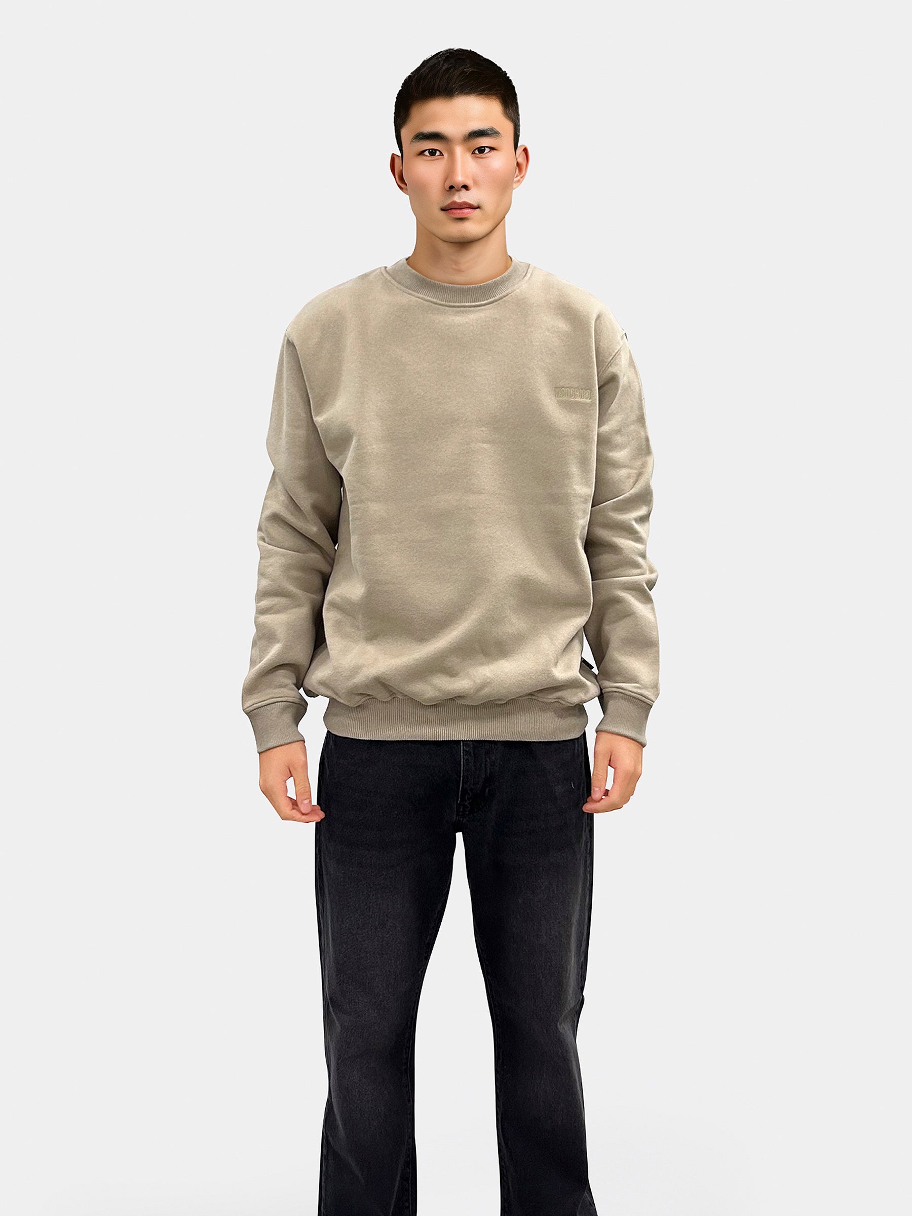 Woodbird WBCane Base Crew Sweats Dark Beige