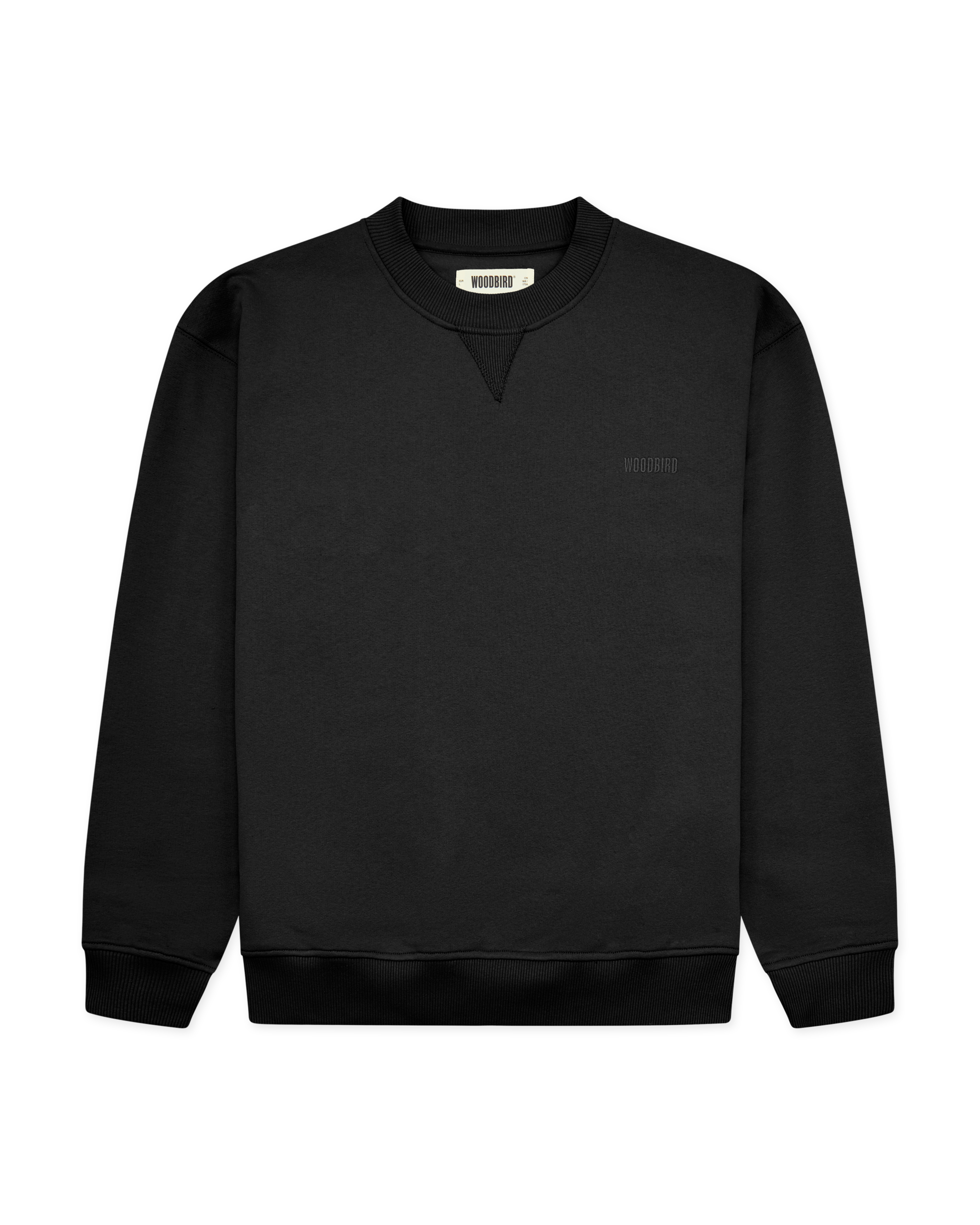 Woodbird WBCane Base Crew Sweats Black