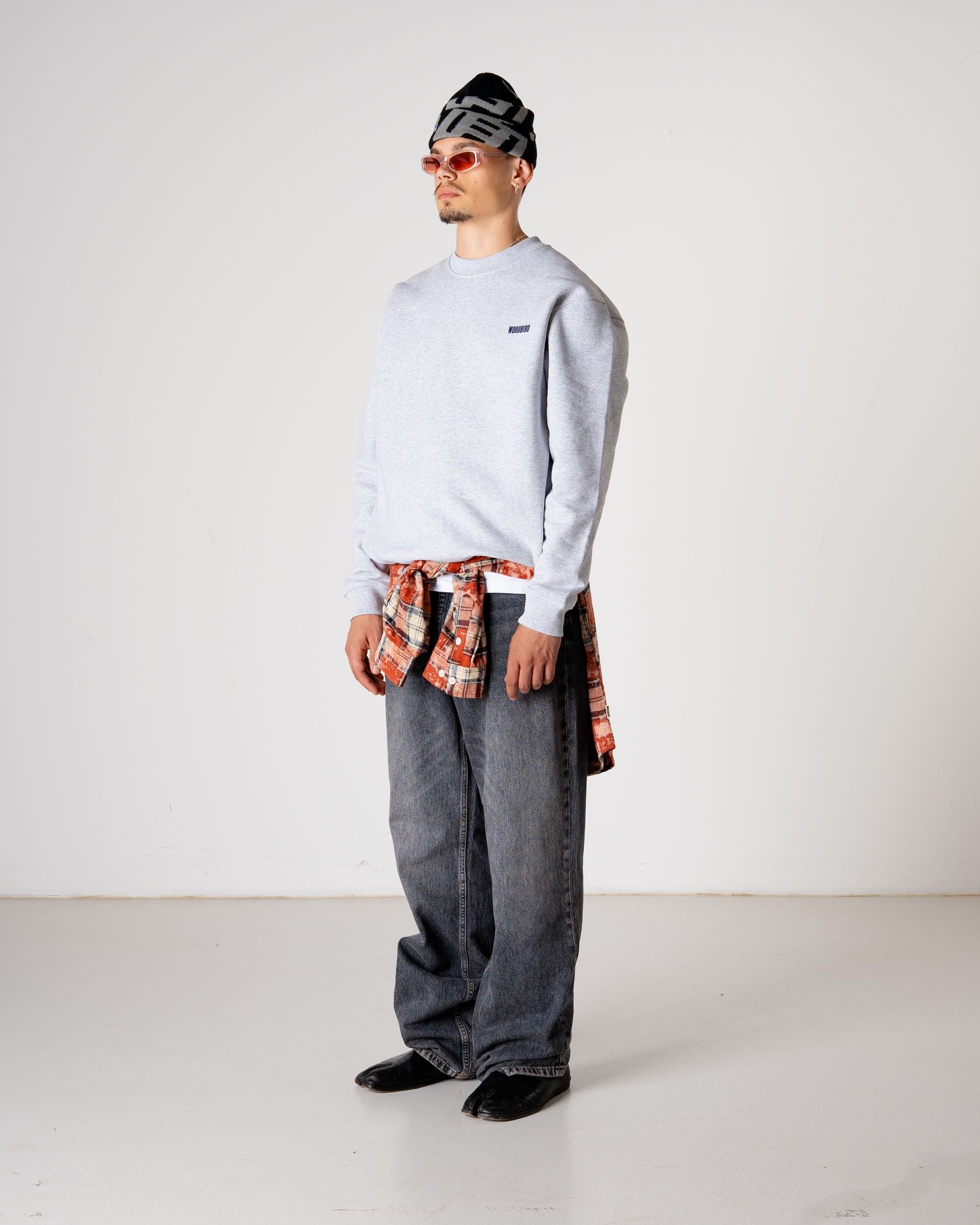 Woodbird WBCane Home Crew Sweats Snow Melange