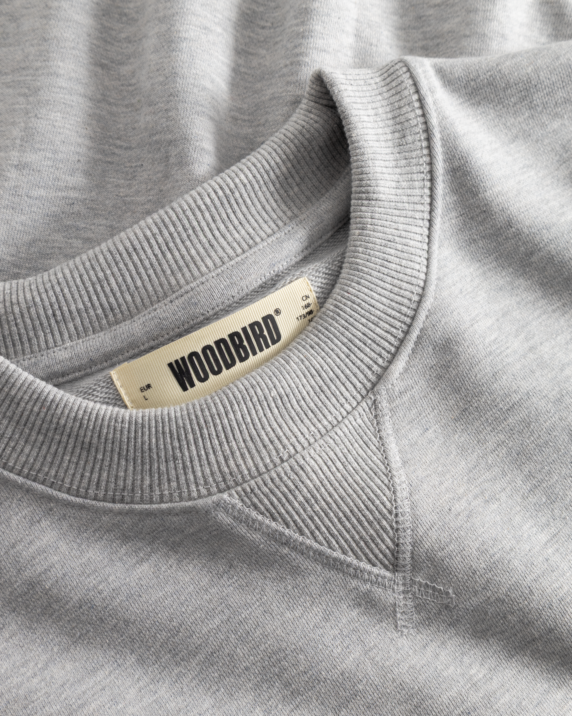 Woodbird WBCane Lion Crew Sweats Light Grey Melange