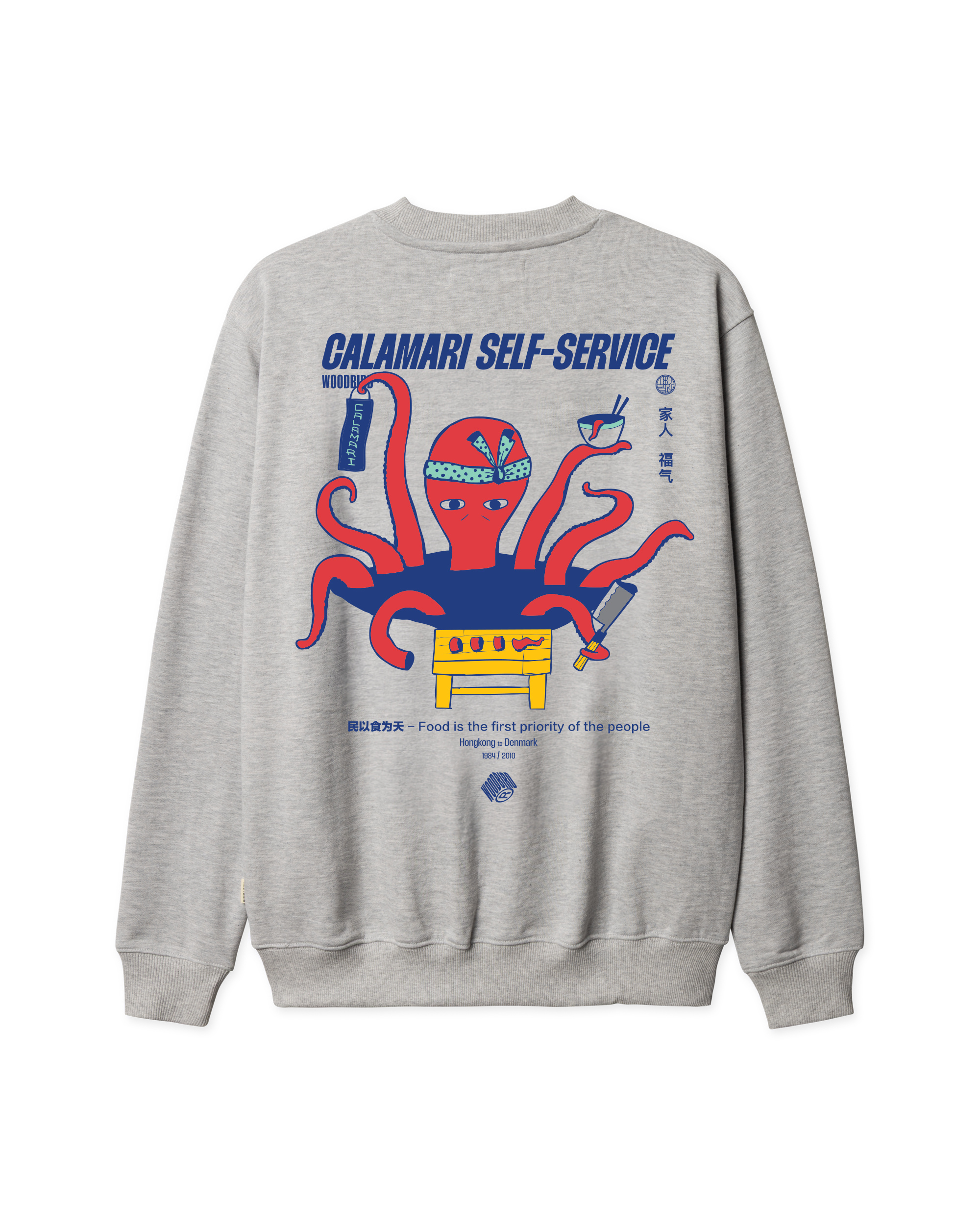 Woodbird WBCane Octo Crew Sweats Grey Melange
